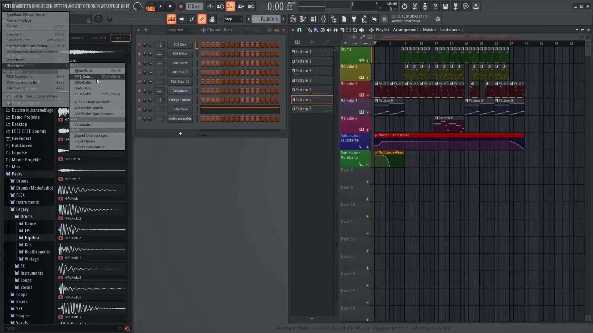 FL Studio 21: 프로젝트 내보내기 및 구조화하기