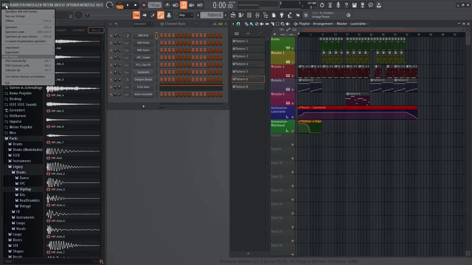 FL Studio 21: 프로젝트 내보내기 및 구조화하기