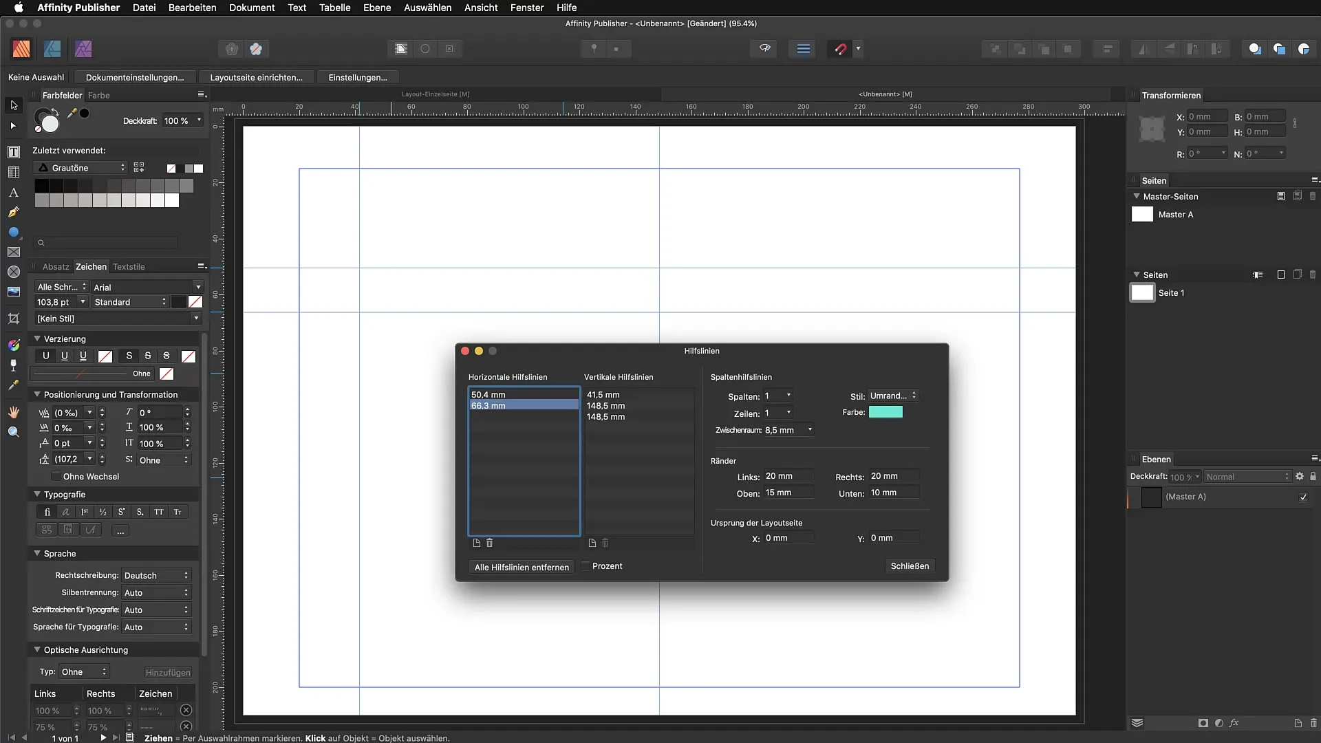 Hilfslinien im Affinity Publisher – Präzises Layout leicht gemacht