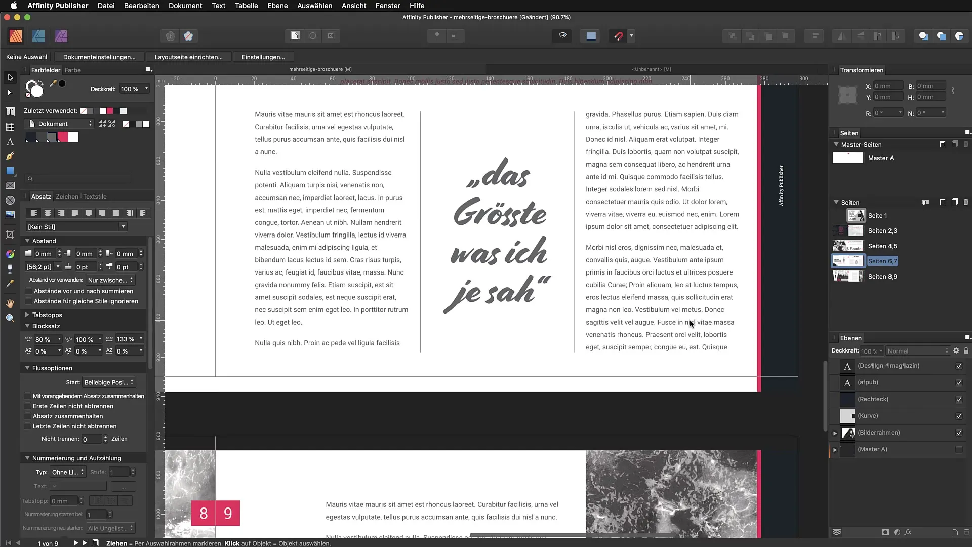 Sektionsassistent in Affinity Publisher: Strukturiere deine Dokumente effektiv