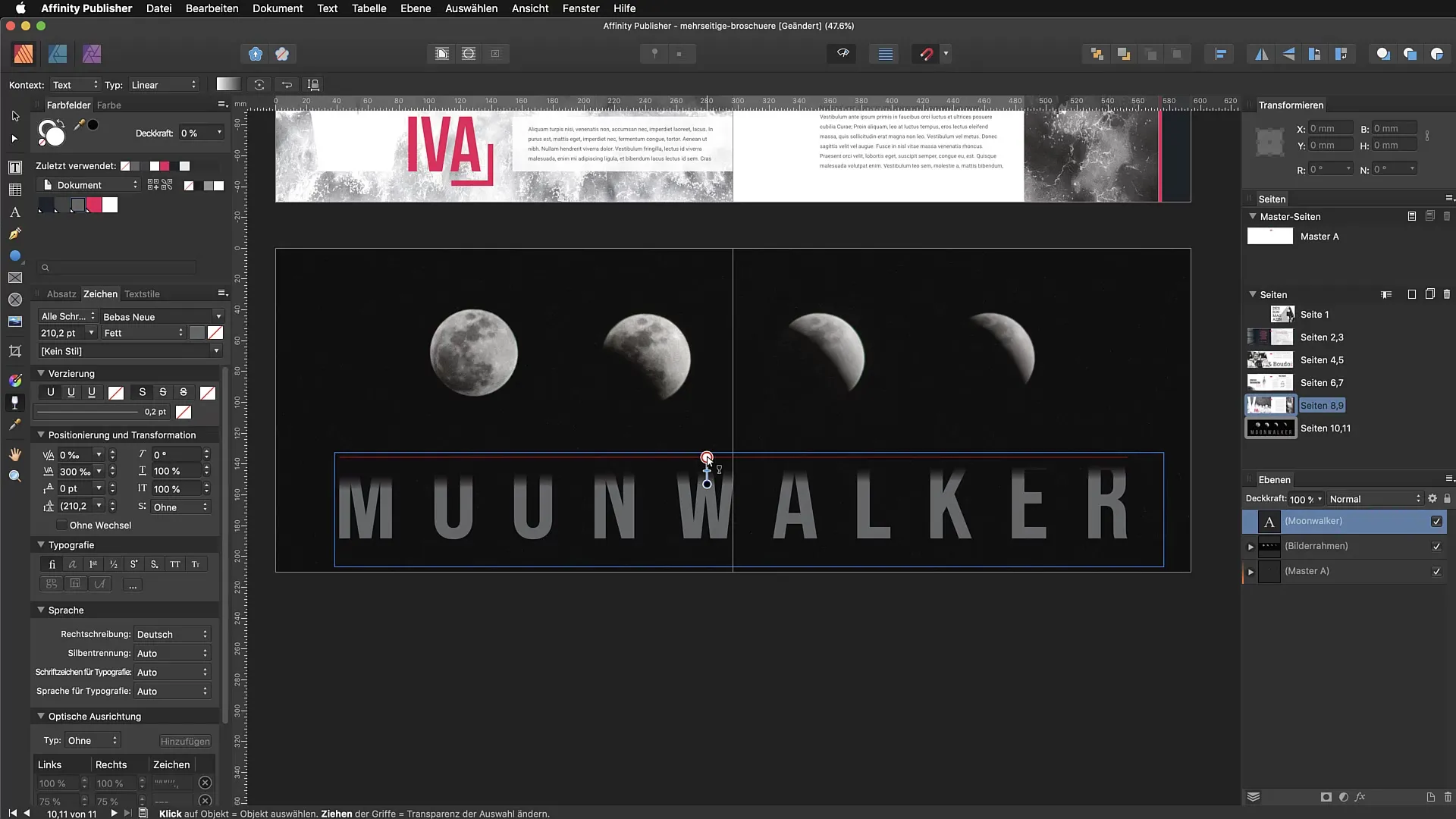 Transparenzwerkzeug in Affinity Publisher nutzen