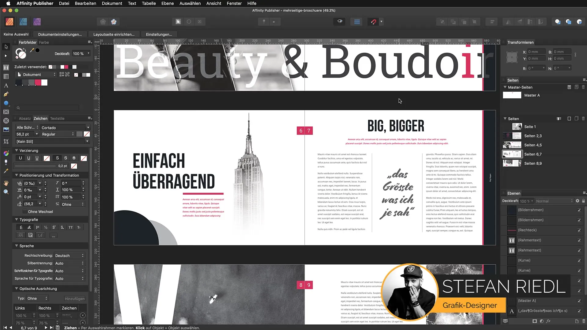 Transparenzwerkzeug in Affinity Publisher nutzen