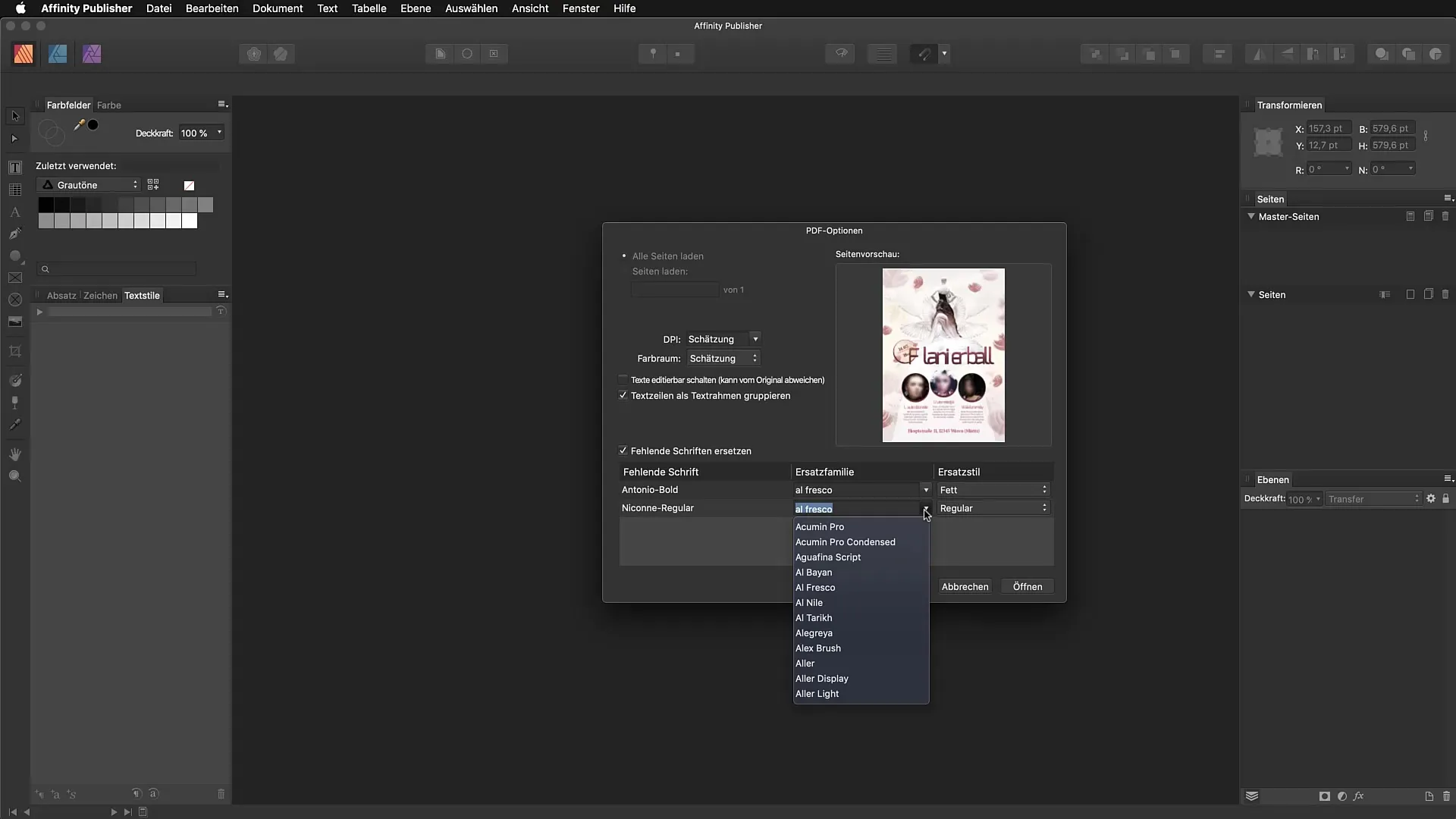 PDF Import und Bearbeitung in Affinity Publisher