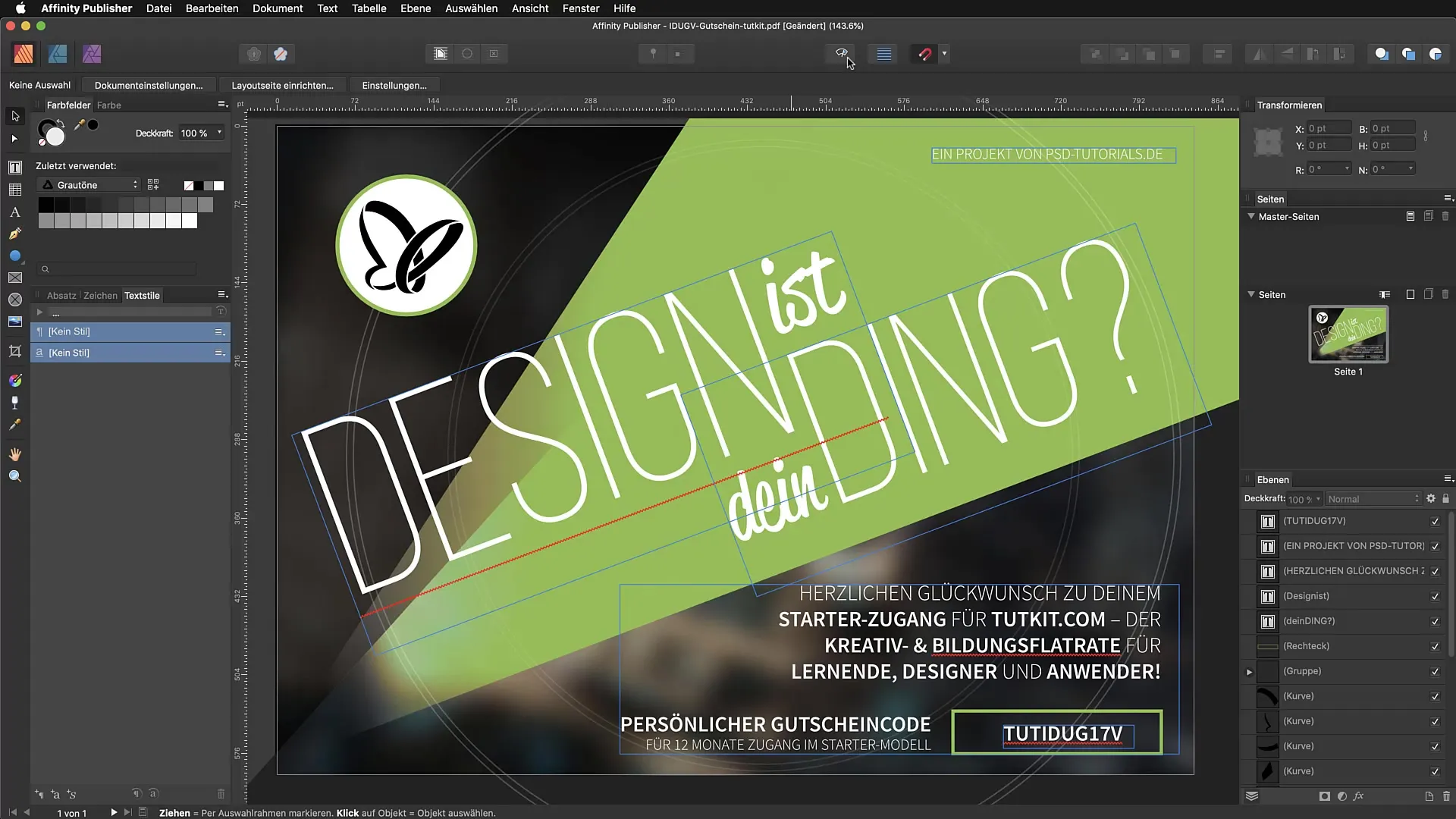 PDF Import und Bearbeitung in Affinity Publisher