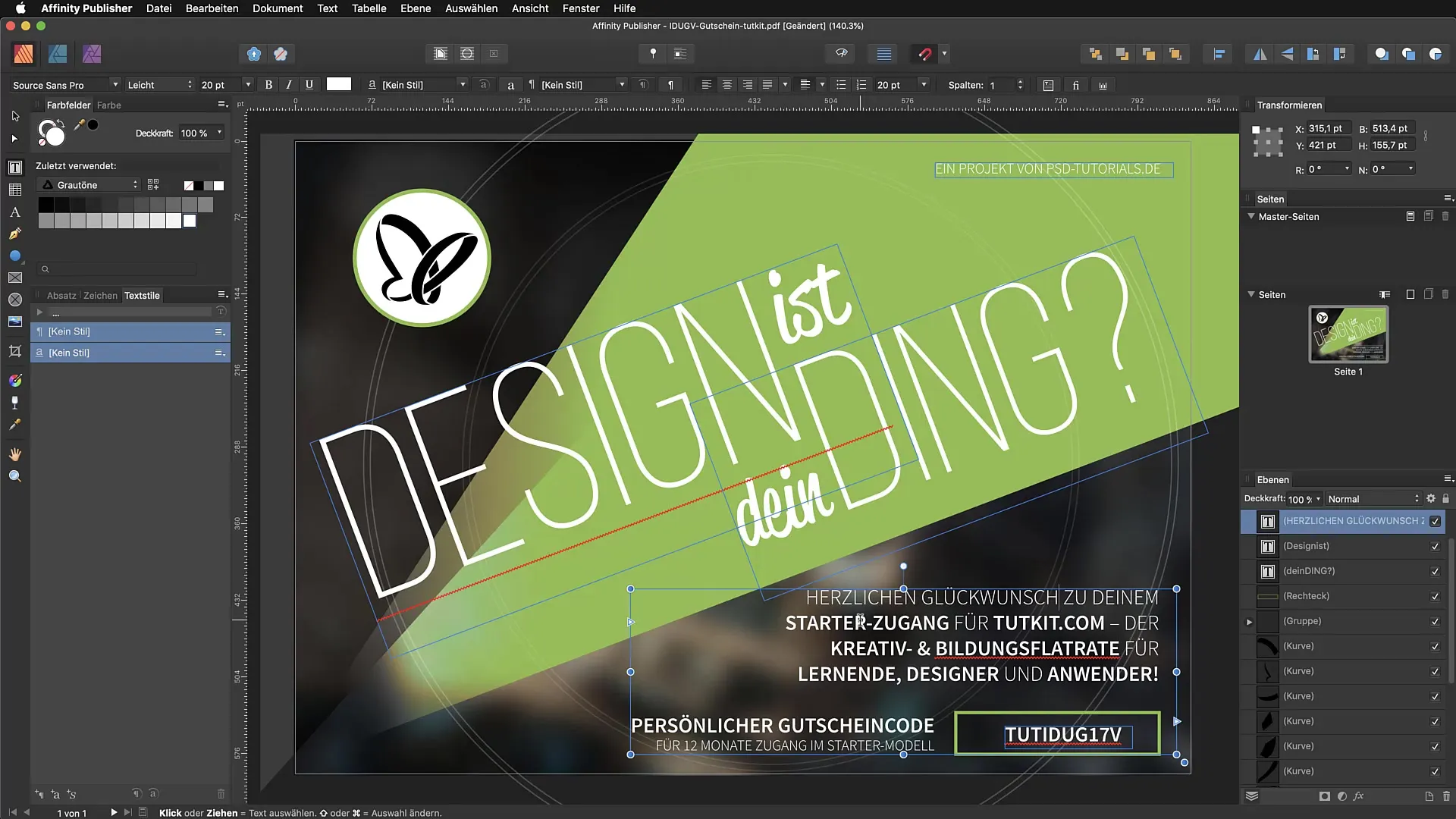 PDF Import und Bearbeitung in Affinity Publisher