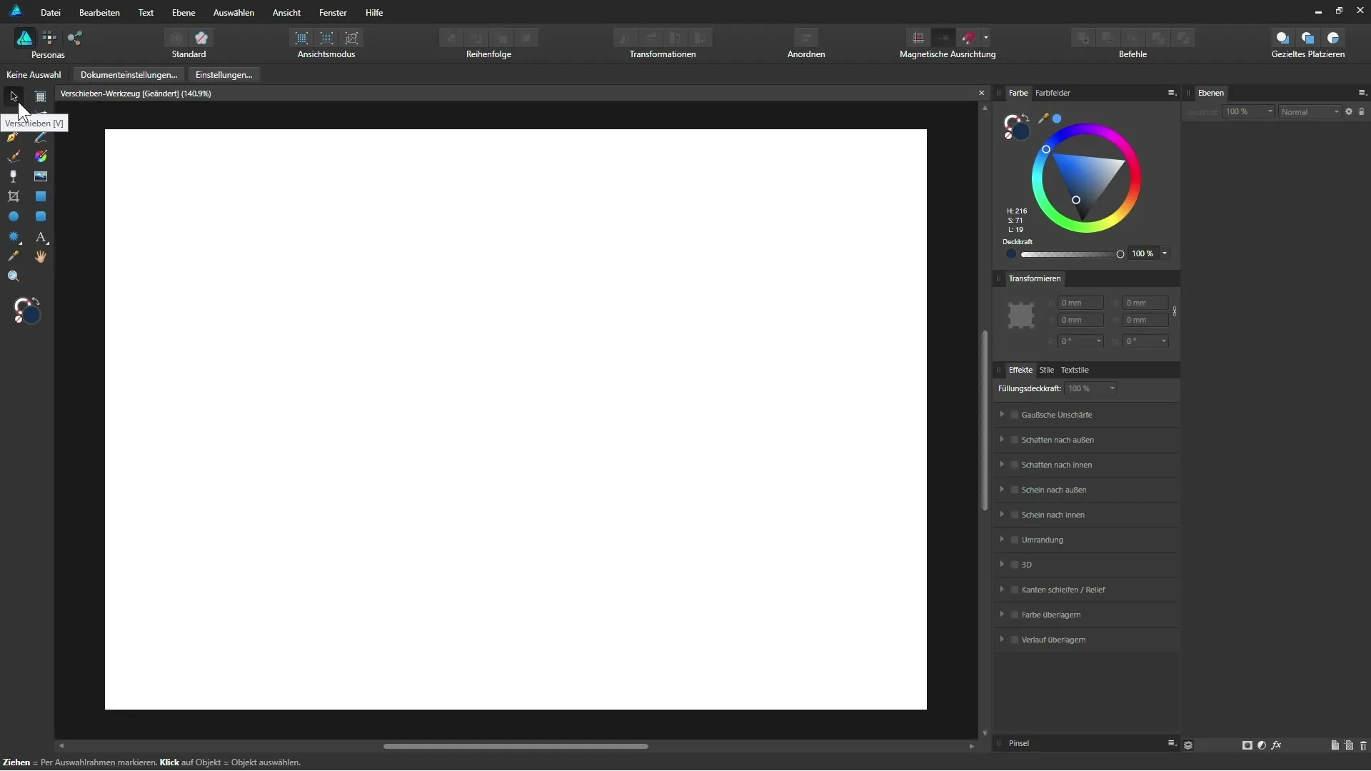 Effektiver Einsatz des Verschieben-Werkzeugs in Affinity Designer