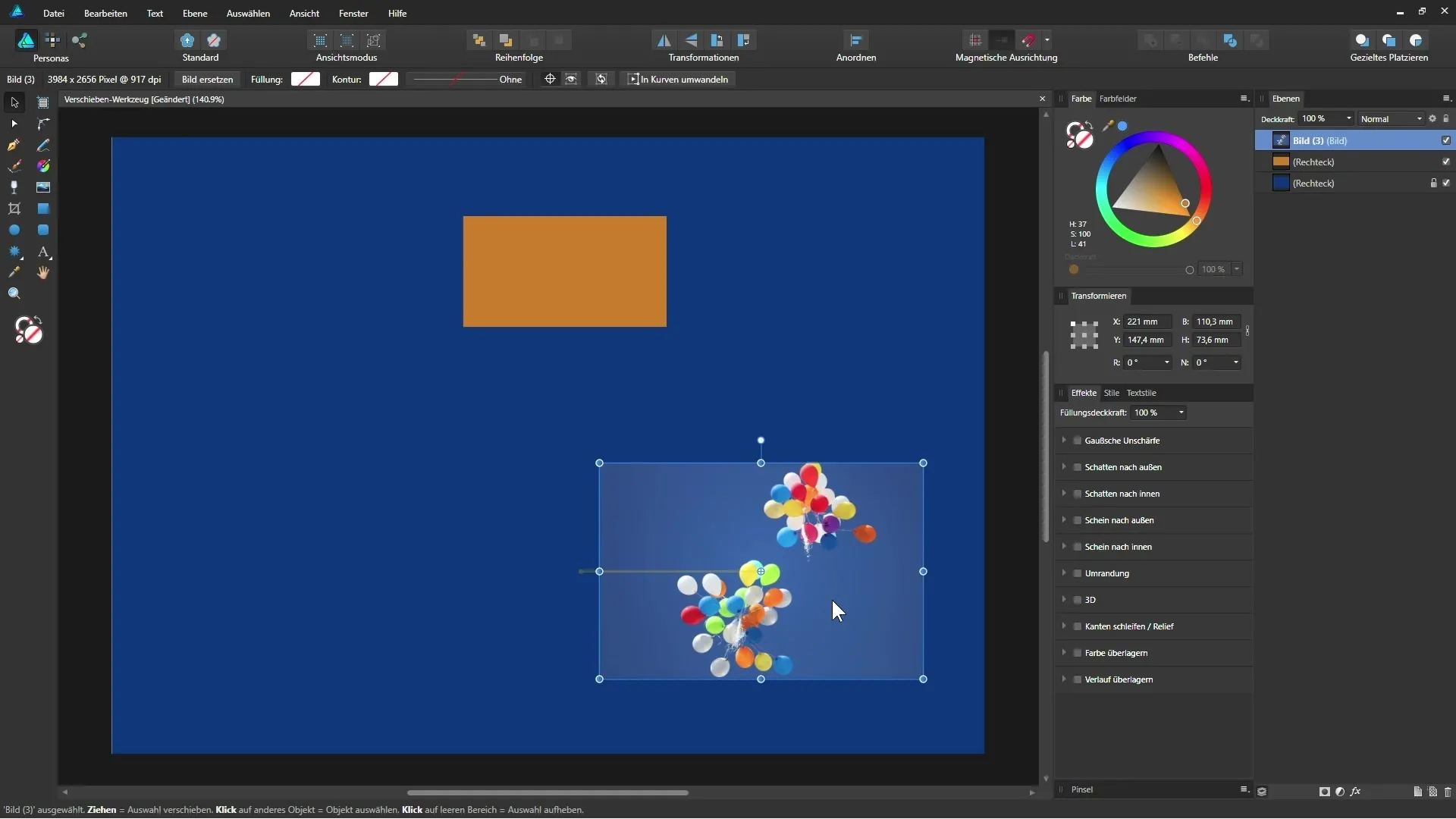 Effektiver Einsatz des Verschieben-Werkzeugs in Affinity Designer