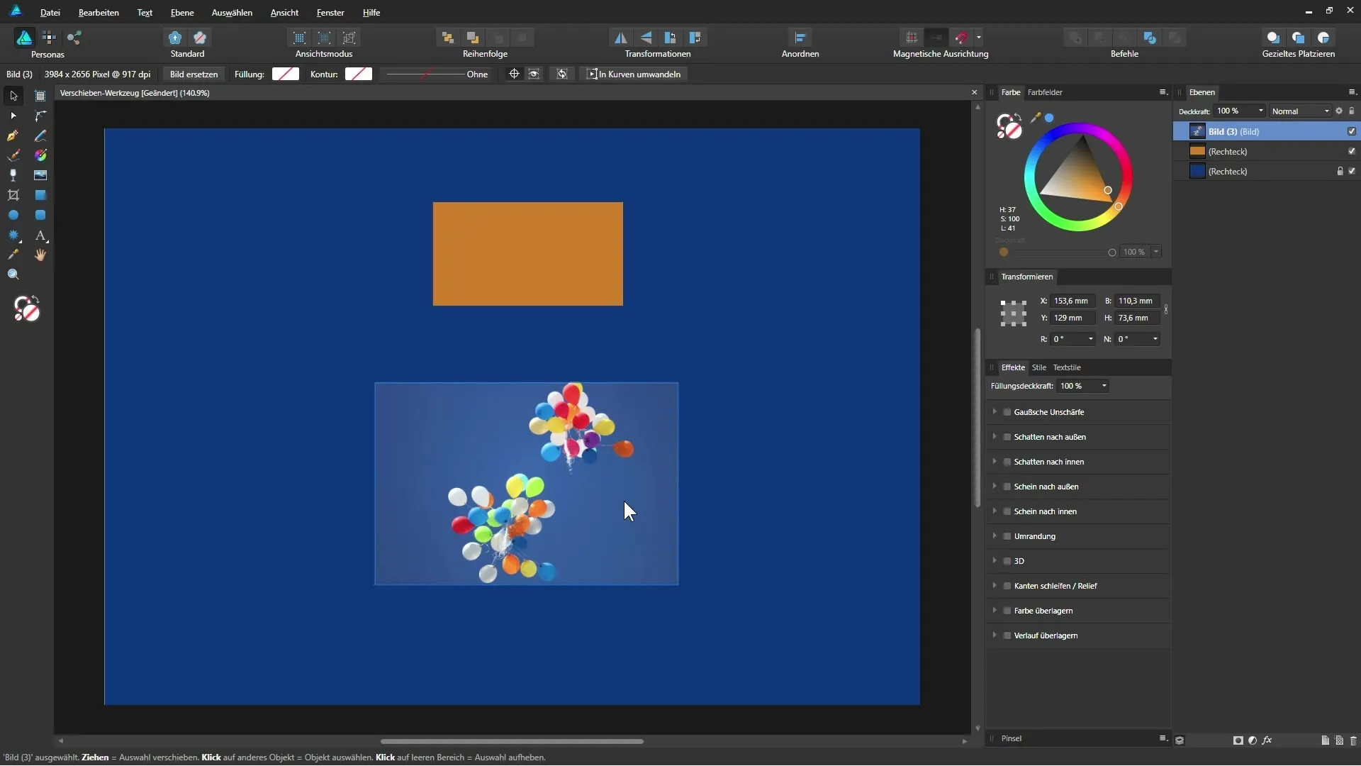 Effektiver Einsatz des Verschieben-Werkzeugs in Affinity Designer
