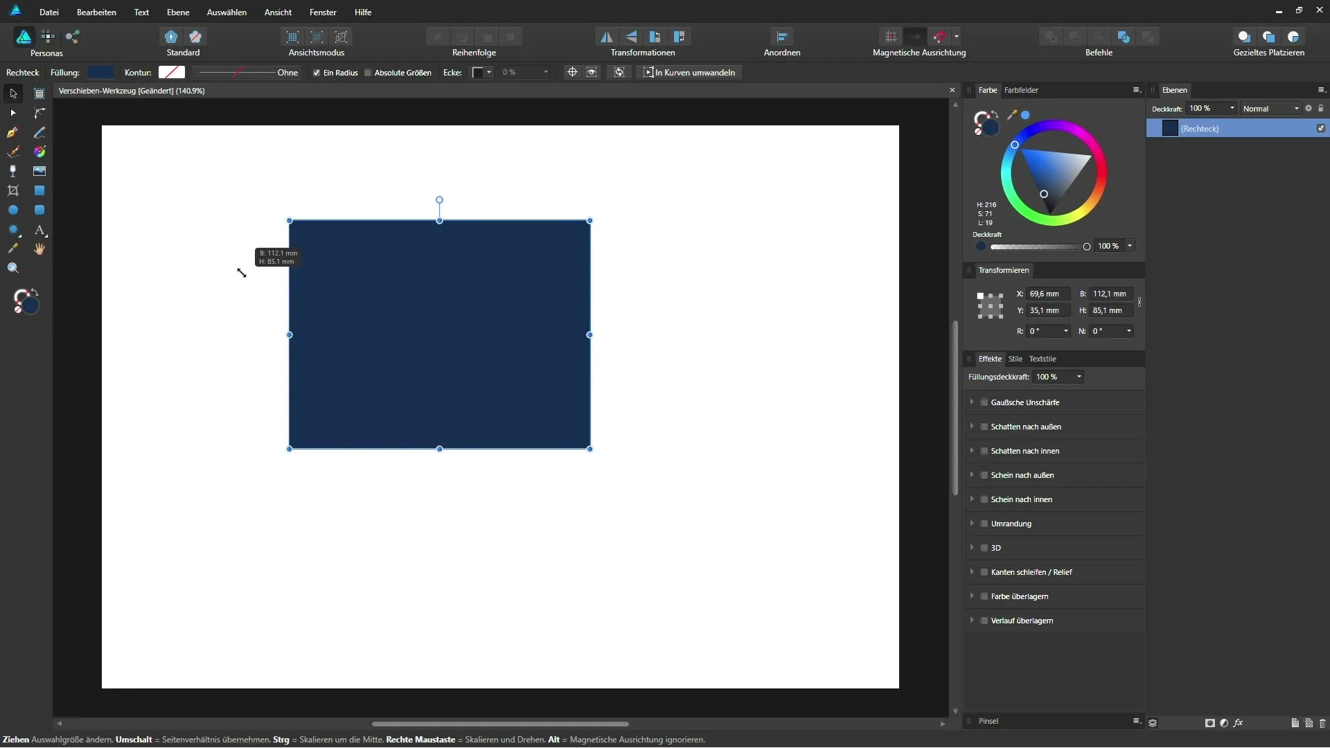 Effektiver Einsatz des Verschieben-Werkzeugs in Affinity Designer