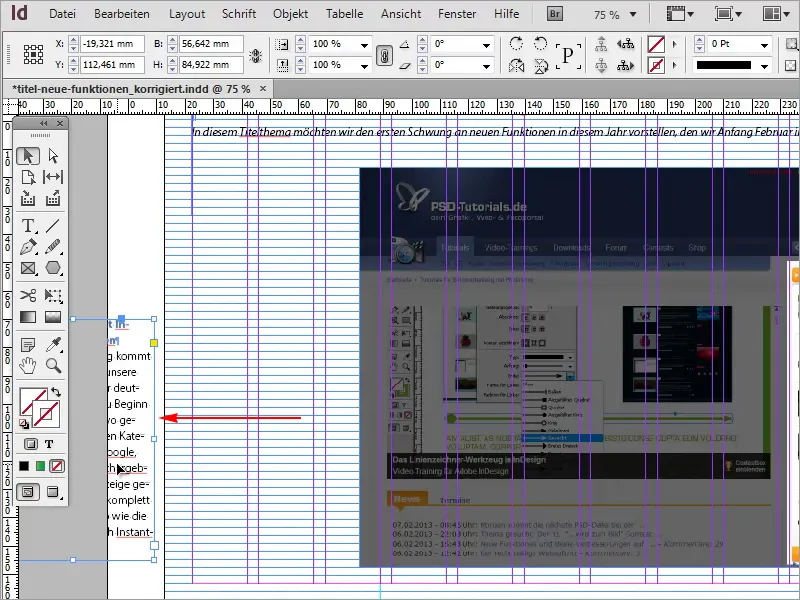 Tipps & Tricks zu Adobe InDesign: Montagefläche vergrößern