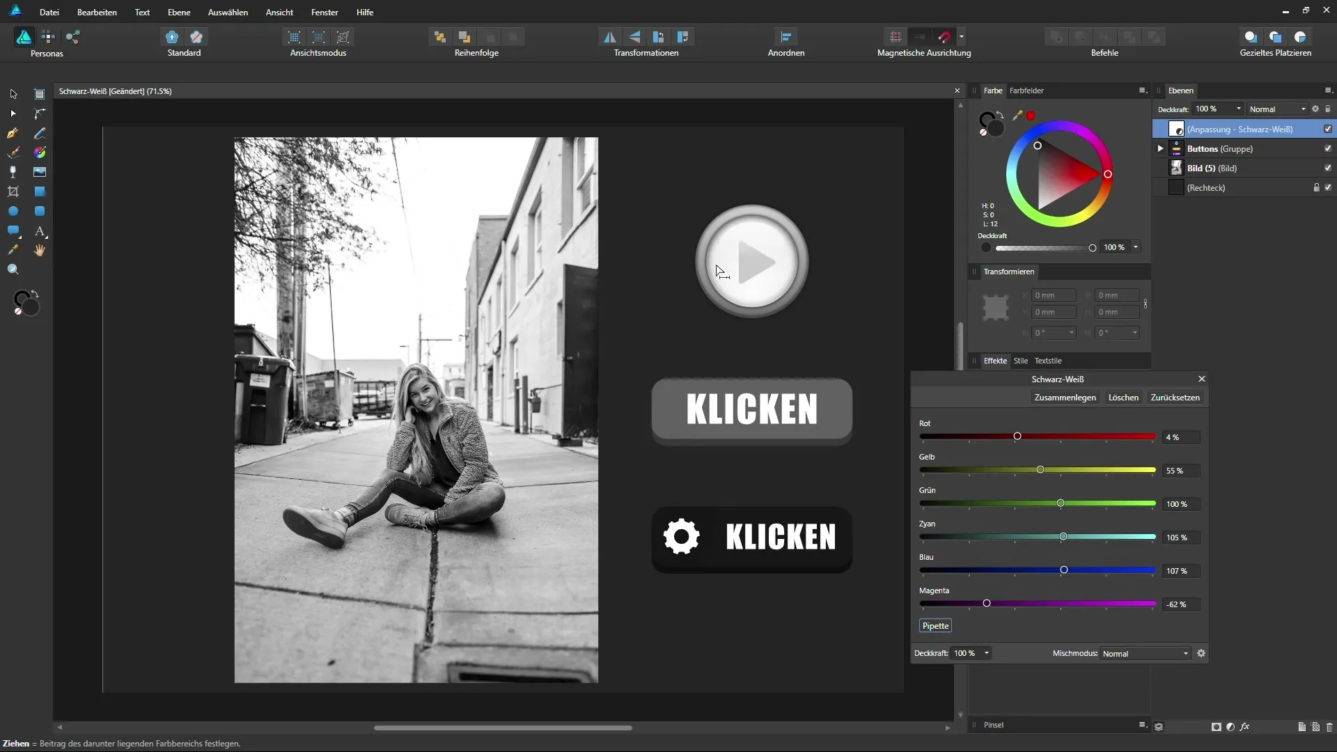Schwarz-Weiß-Umwandlung in Affinity Designer leicht gemacht