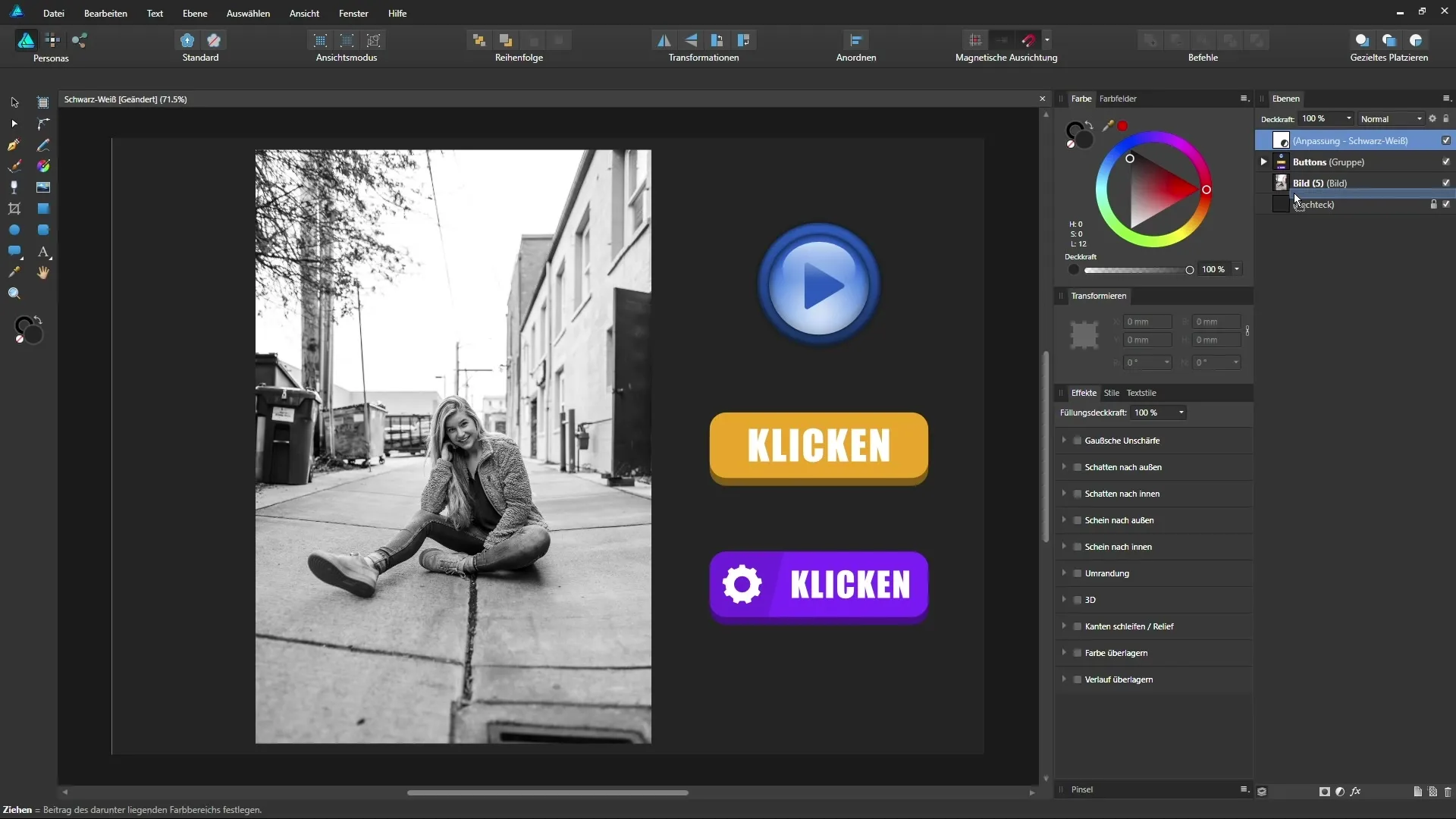 Schwarz-Weiß-Umwandlung in Affinity Designer leicht gemacht