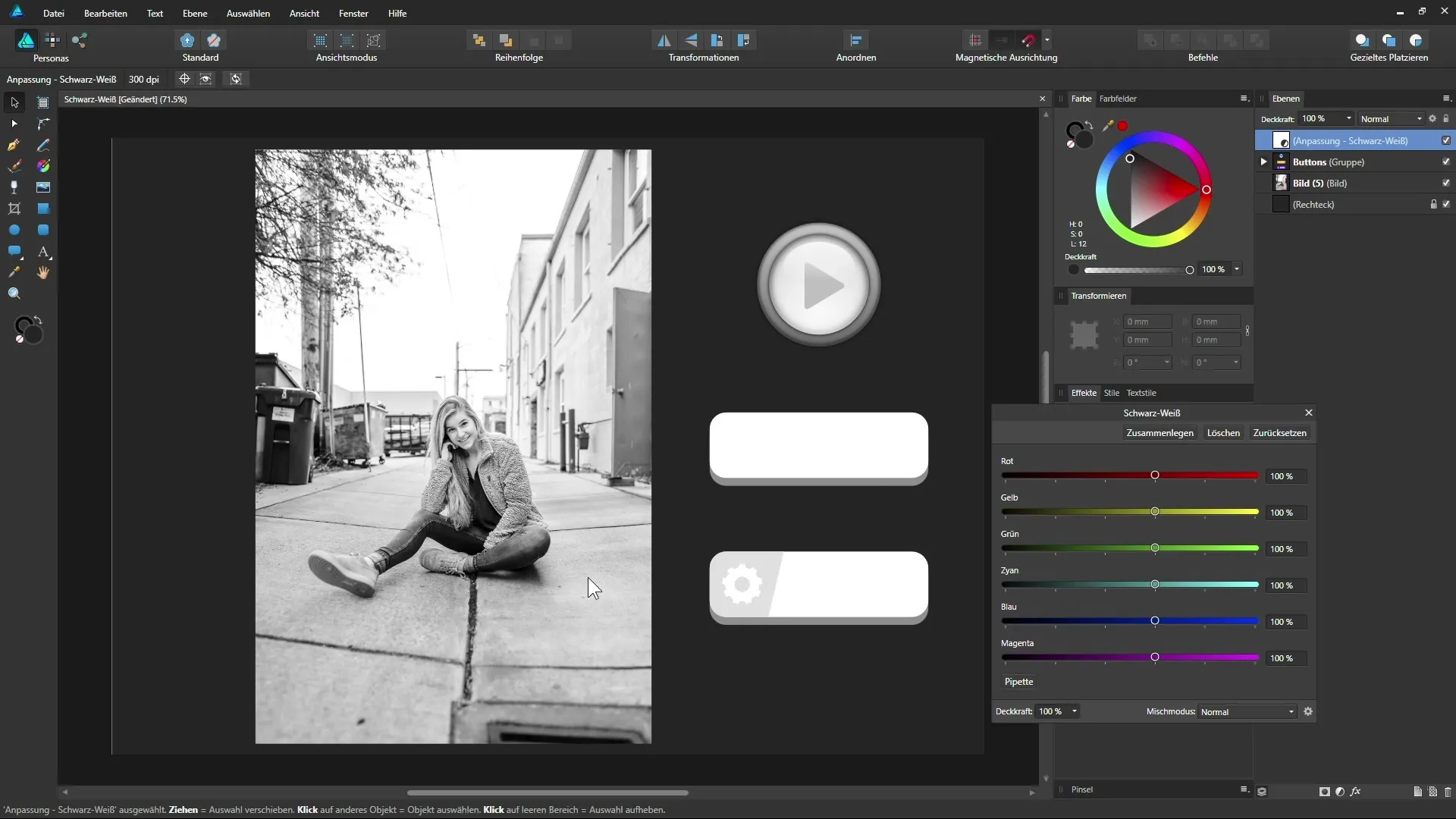 Schwarz-Weiß-Umwandlung in Affinity Designer leicht gemacht