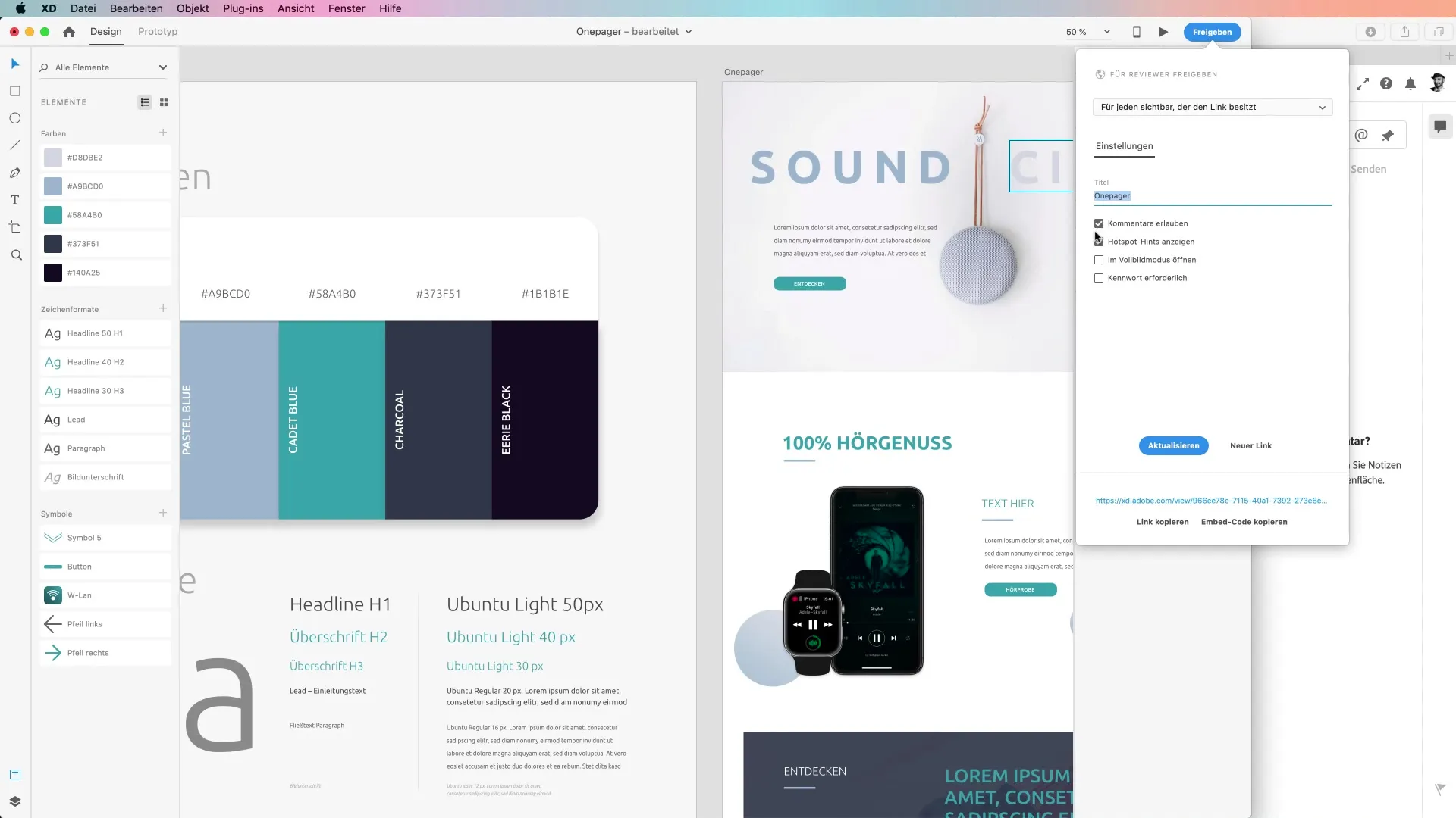 effektive Zusammenarbeit mit Adobe XD durch Freigaben effektive Zusammenarbeit mit Adobe XD durch Freigaben