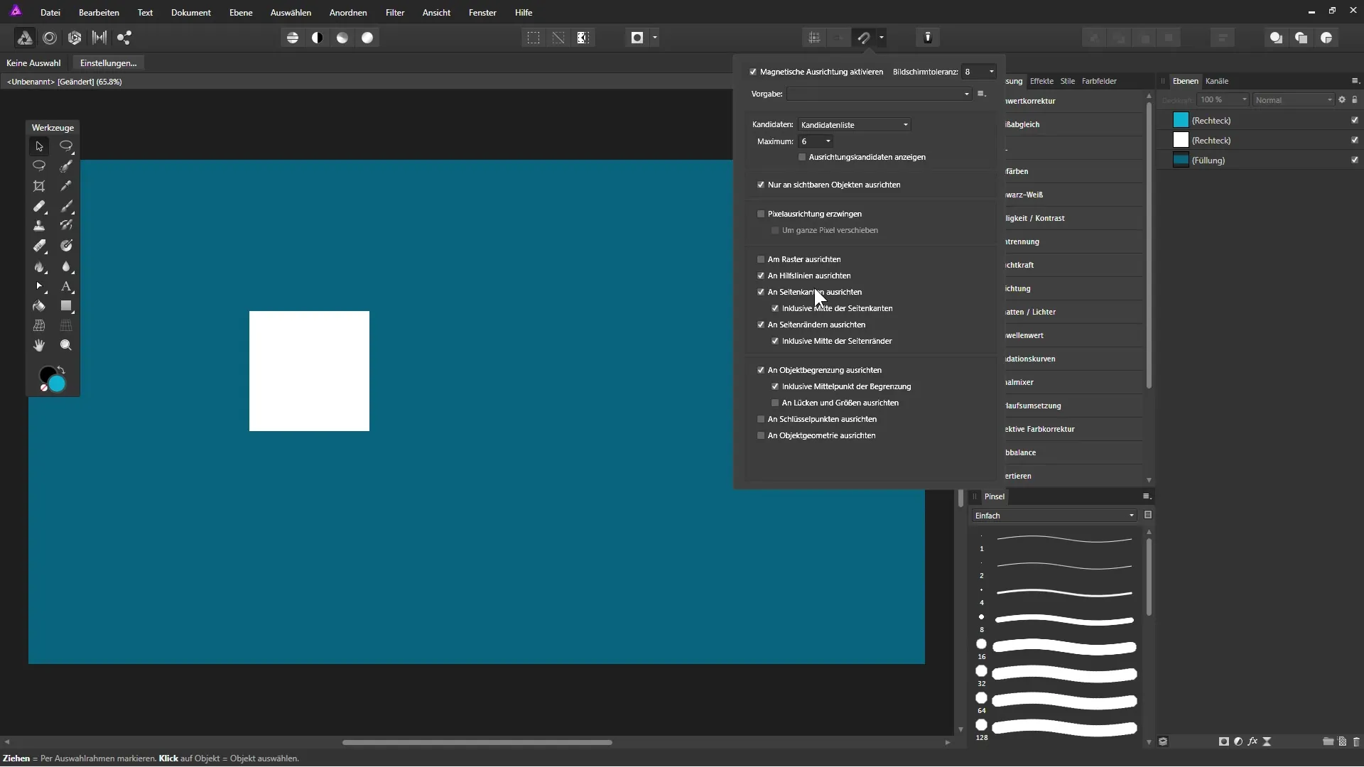 Grundlagen zu Raster und Ausrichten in Affinity Photo