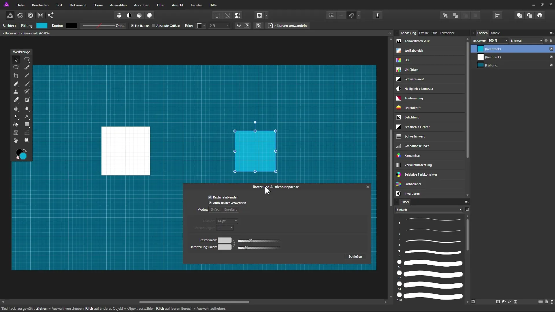 Grundlagen zu Raster und Ausrichten in Affinity Photo