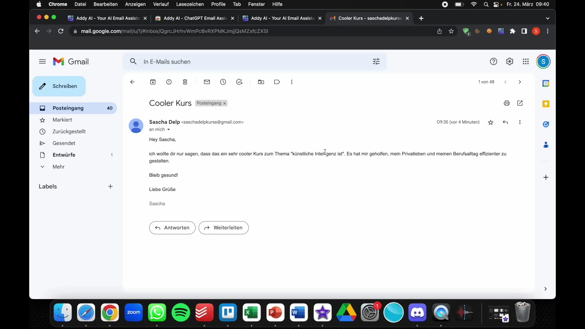 Processe e-mails de forma mais eficiente com o Addy - o seu assistente de e-mail com suporte de IA