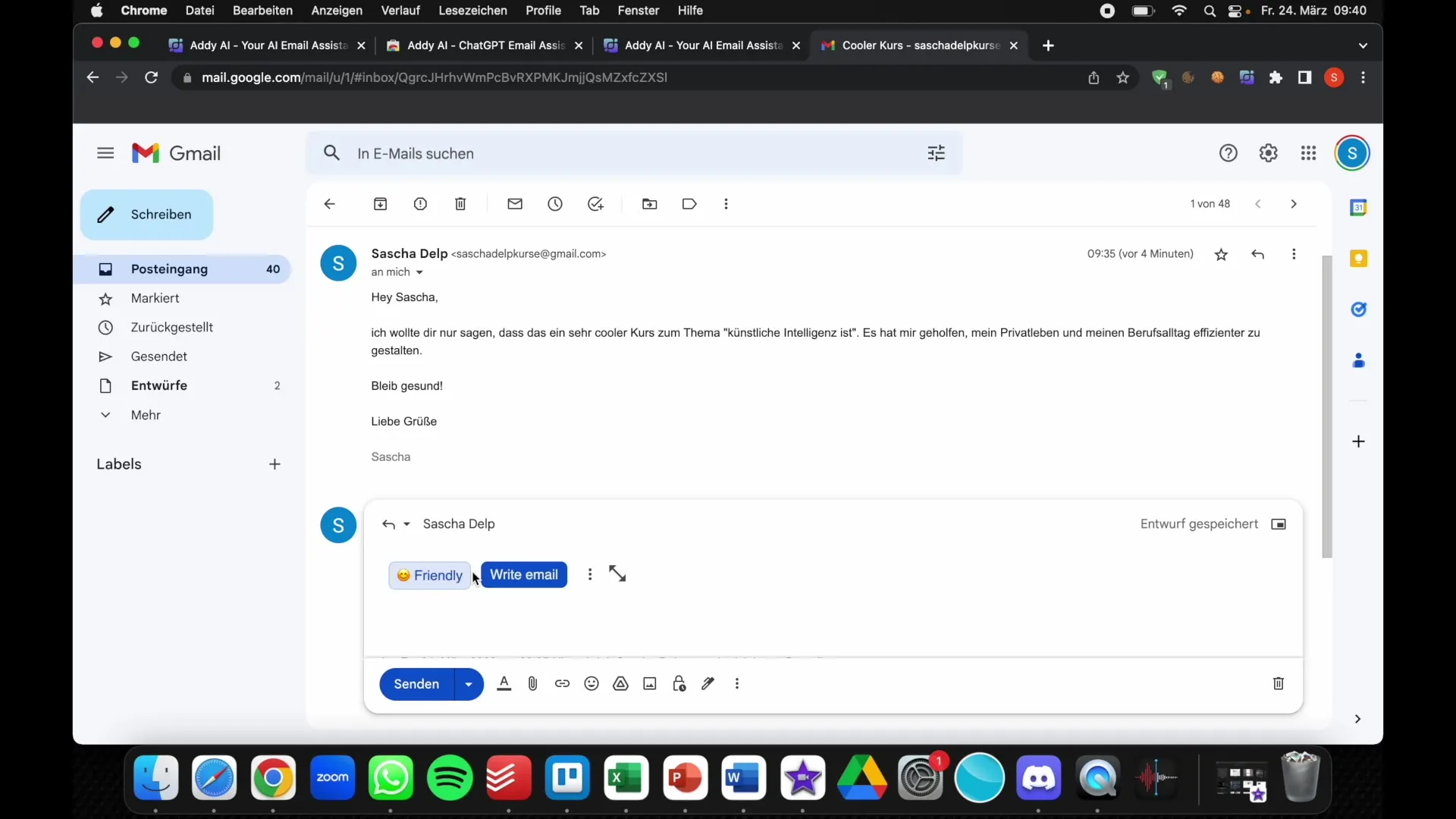 Processe e-mails de forma mais eficiente com o Addy - o seu assistente de e-mail com suporte de IA