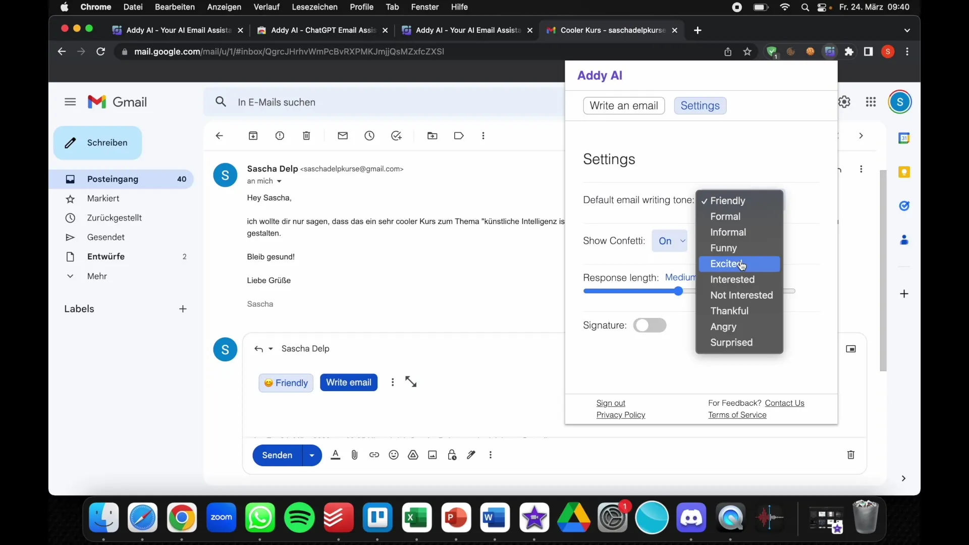 Processe e-mails de forma mais eficiente com o Addy - o seu assistente de e-mail com suporte de IA