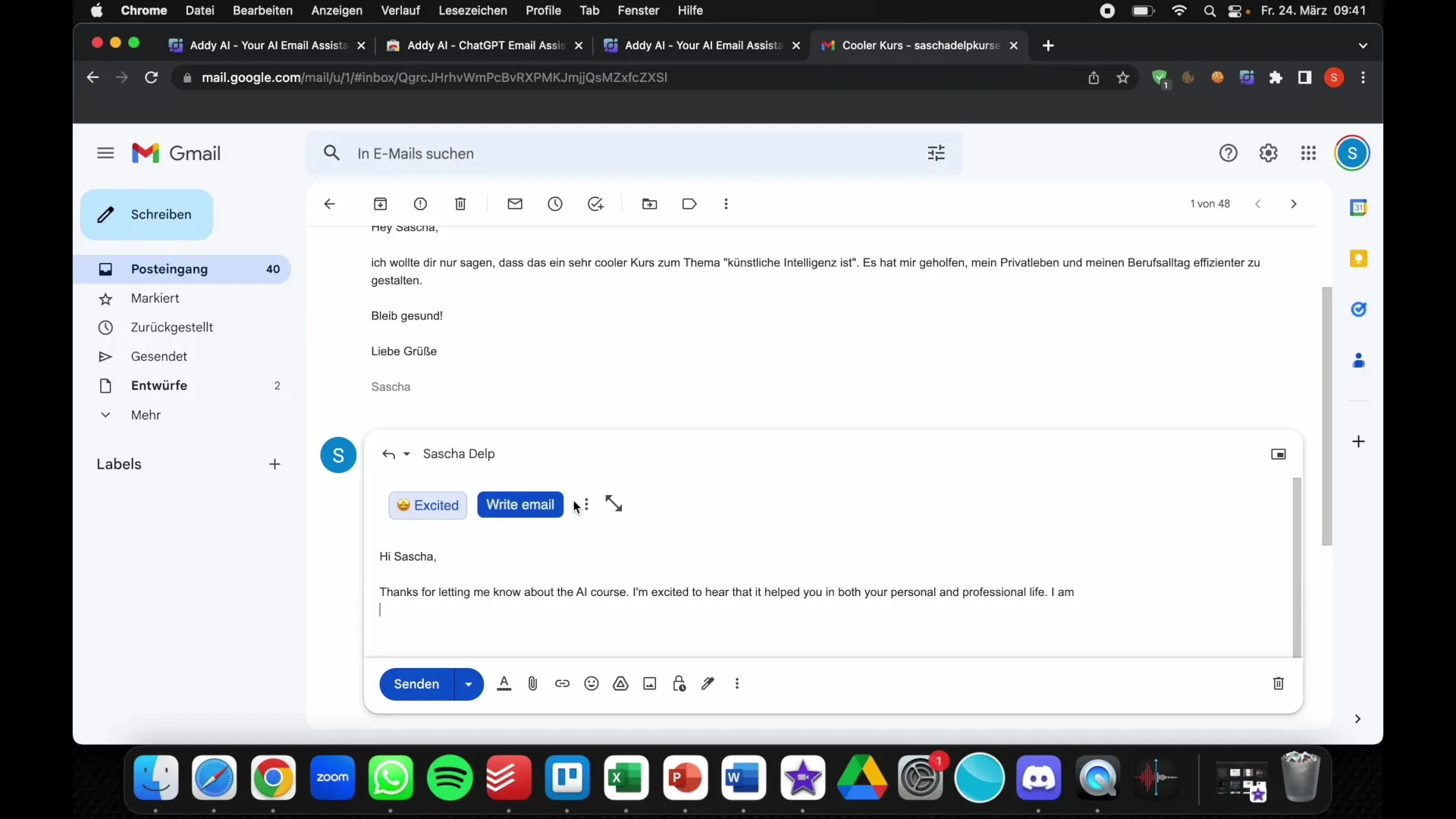 Processe e-mails de forma mais eficiente com o Addy - o seu assistente de e-mail com suporte de IA