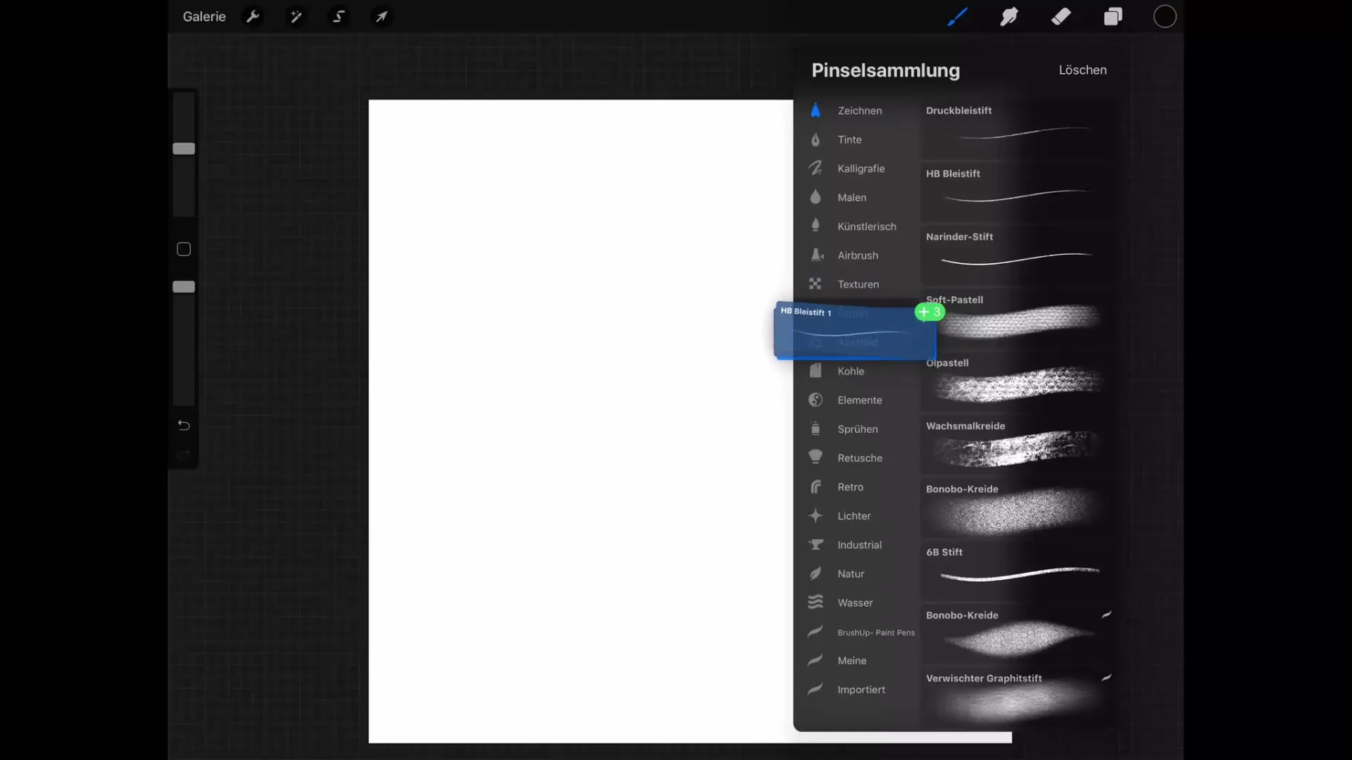 Pinsel effektiv exportieren und importieren in Procreate