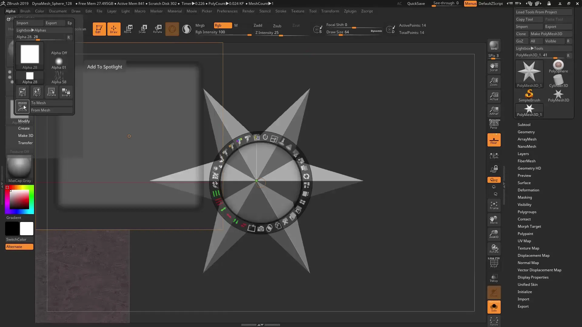 ZBrush 2019 – Spotlight 2.0 und Snapshot 3D: So Erstellst du Effektiv Meshes