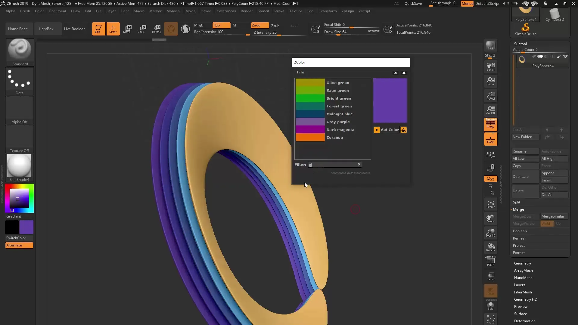 ZBrush 2019 ZColor Plugin – Farben effektiv verwalten