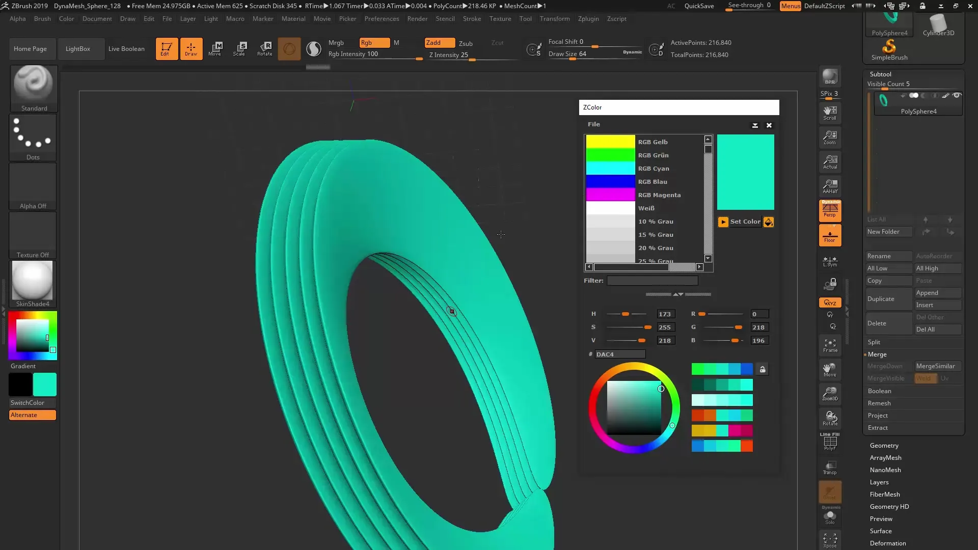 ZBrush 2019 ZColor Plugin – Farben effektiv verwalten
