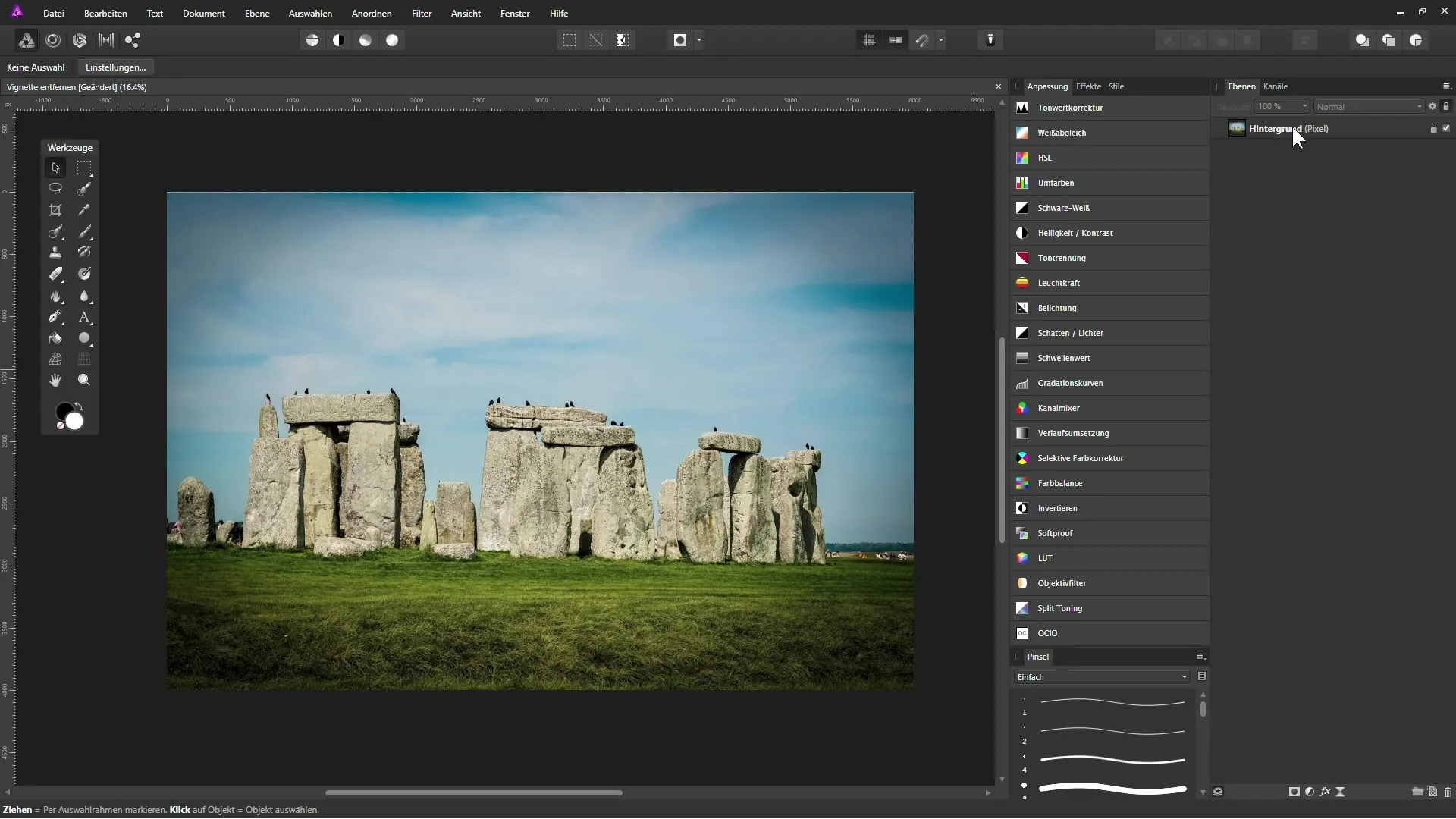 Vignette entfernen in Affinity Photo - Schritt für Schritt Vignette entfernen in Affinity Photo - Schritt für Schritt
