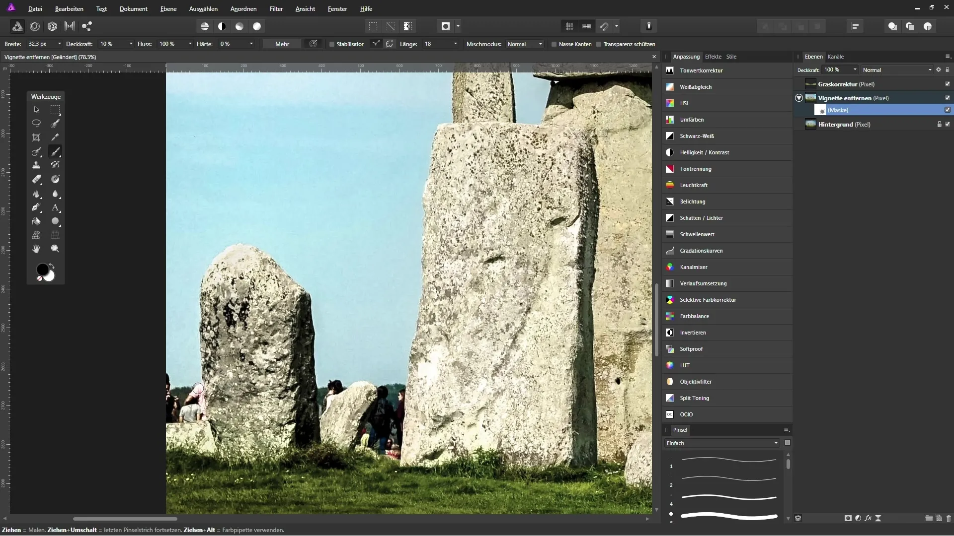 Vignette entfernen in Affinity Photo - Schritt für Schritt Vignette entfernen in Affinity Photo - Schritt für Schritt