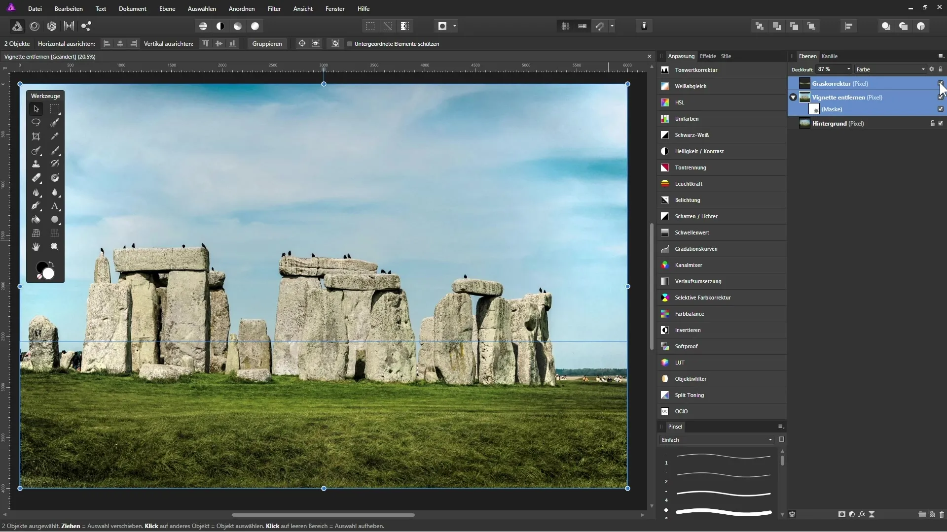 Vignette entfernen in Affinity Photo - Schritt für Schritt Vignette entfernen in Affinity Photo - Schritt für Schritt