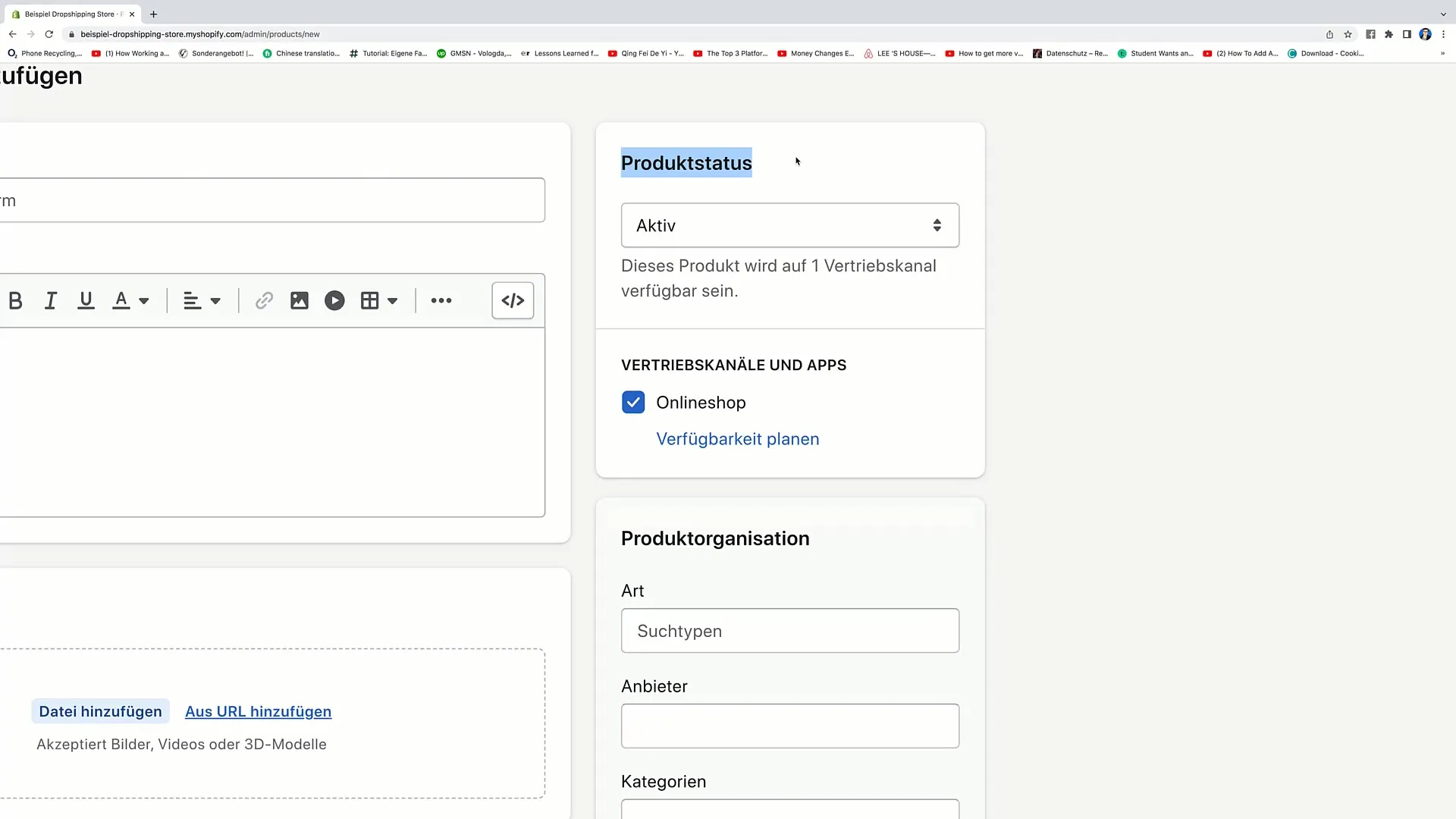 Shopify-productinstellingen efficiënt bewerken
