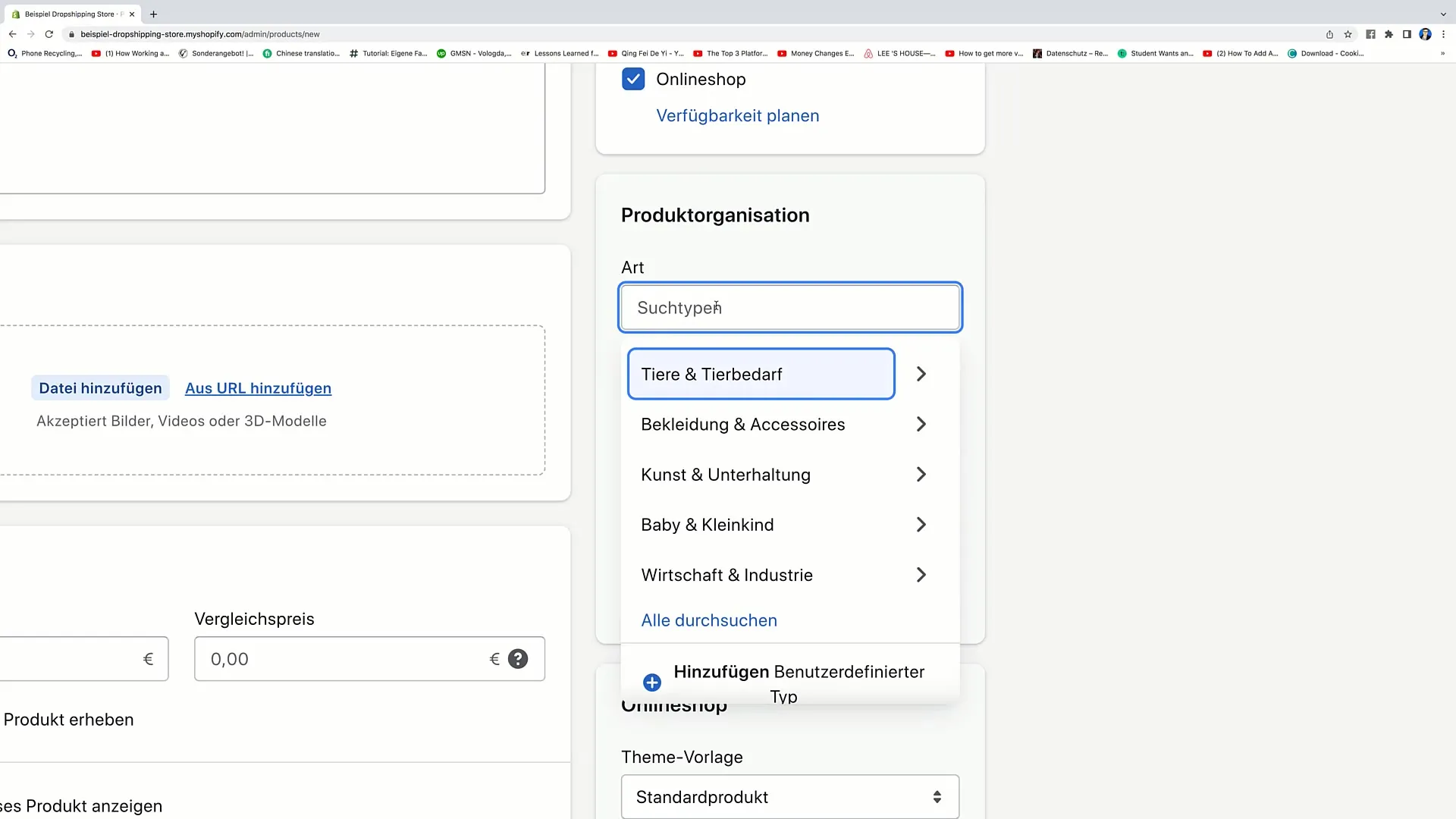 Shopify-productinstellingen efficiënt bewerken