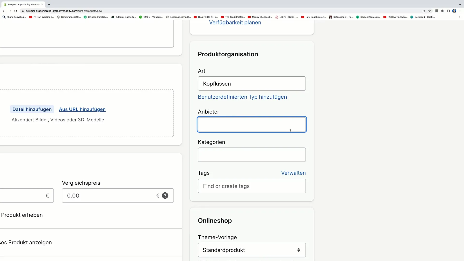 Shopify-productinstellingen efficiënt bewerken