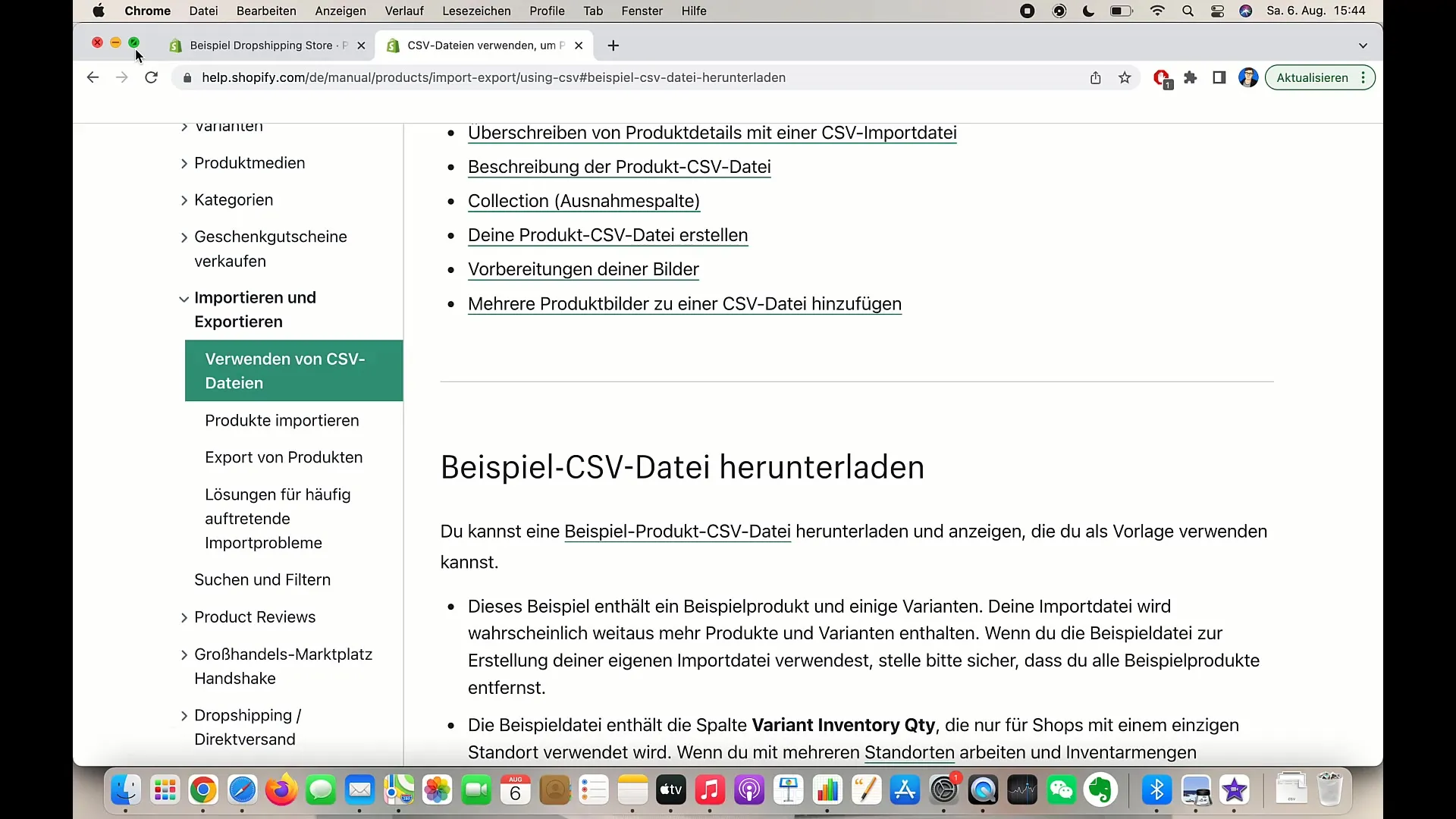 Instructions for importing products into Shopify via CSV file Instructions for importing products into Shopify via CSV file