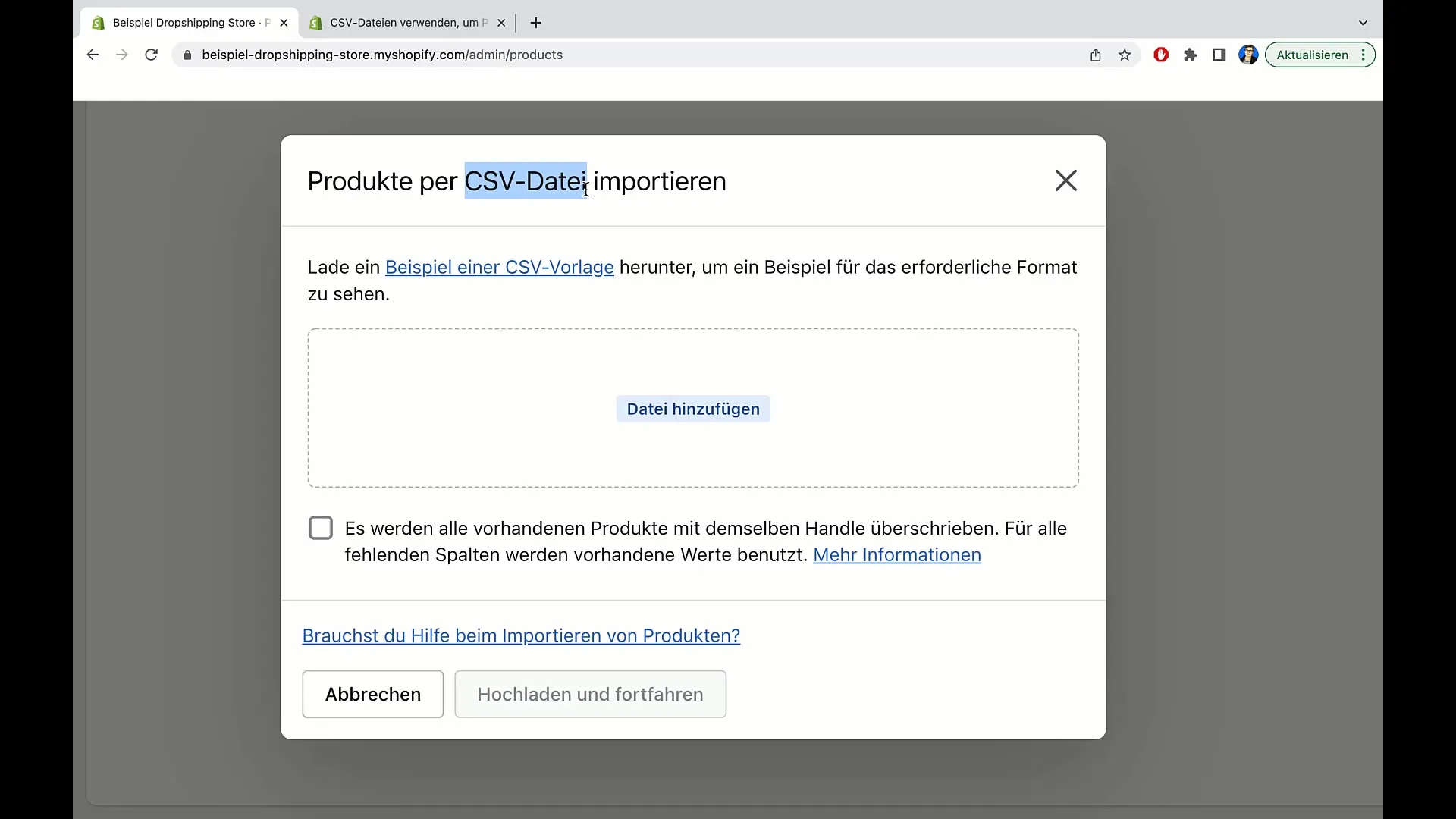Instructions for importing products into Shopify via CSV file Instructions for importing products into Shopify via CSV file