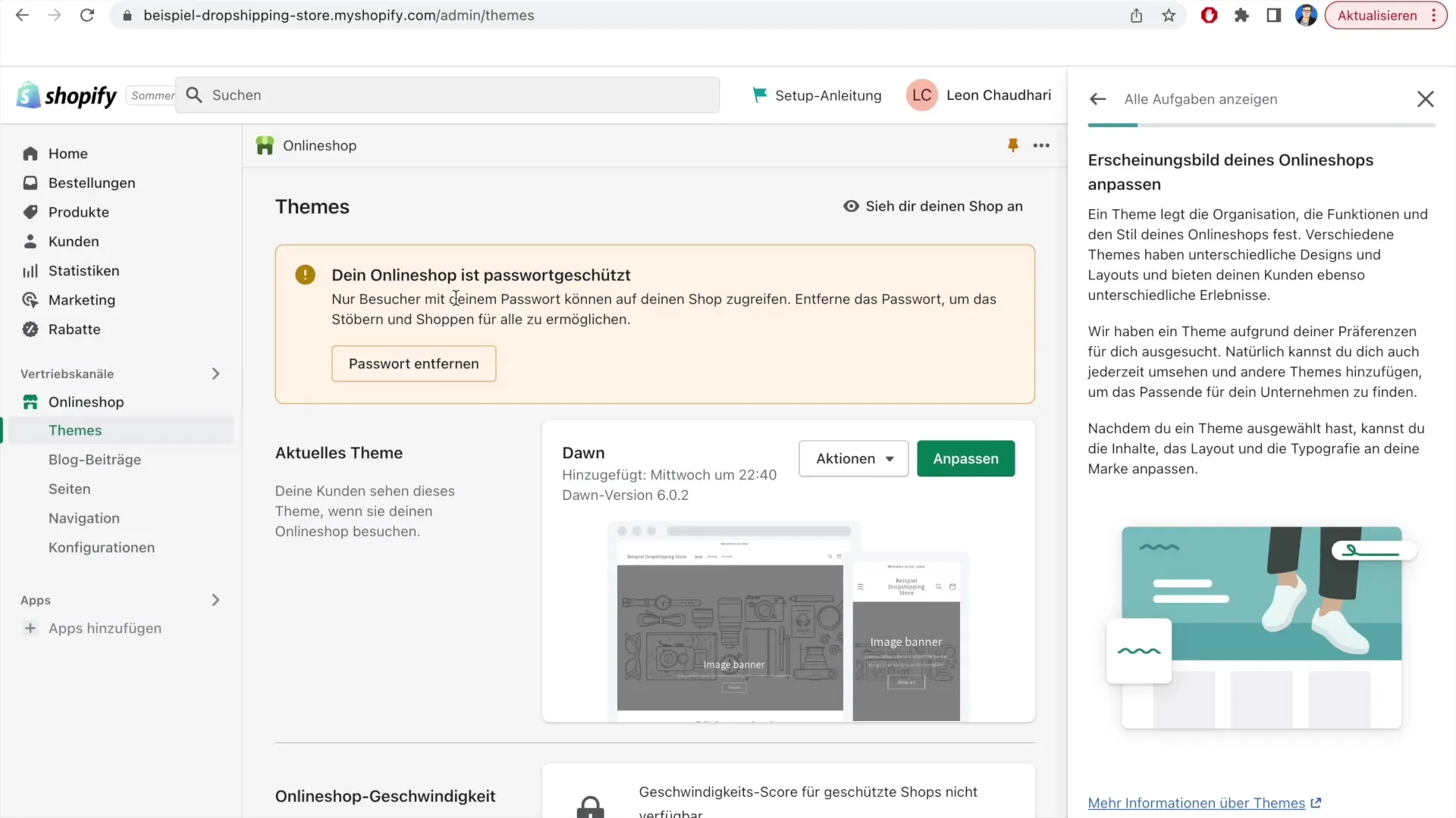 Instruktioner för att ta bort lösenordsskyddet i Shopify