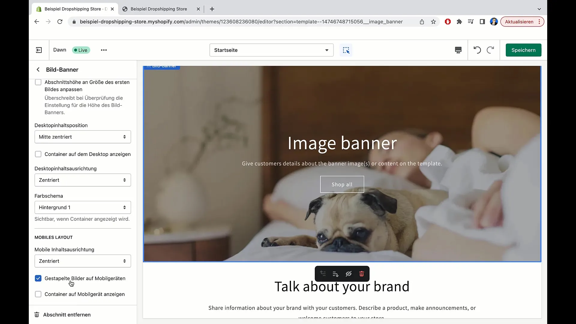 Redigera bannersbild i Shopify - handledning för nybörjare