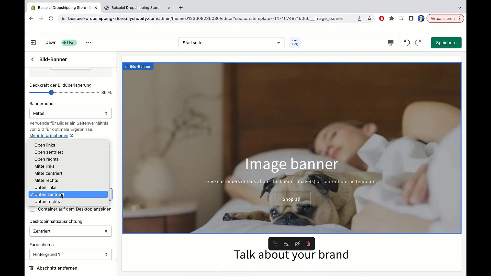Redigera bannerbild i Shopify - handledning för nybörjare