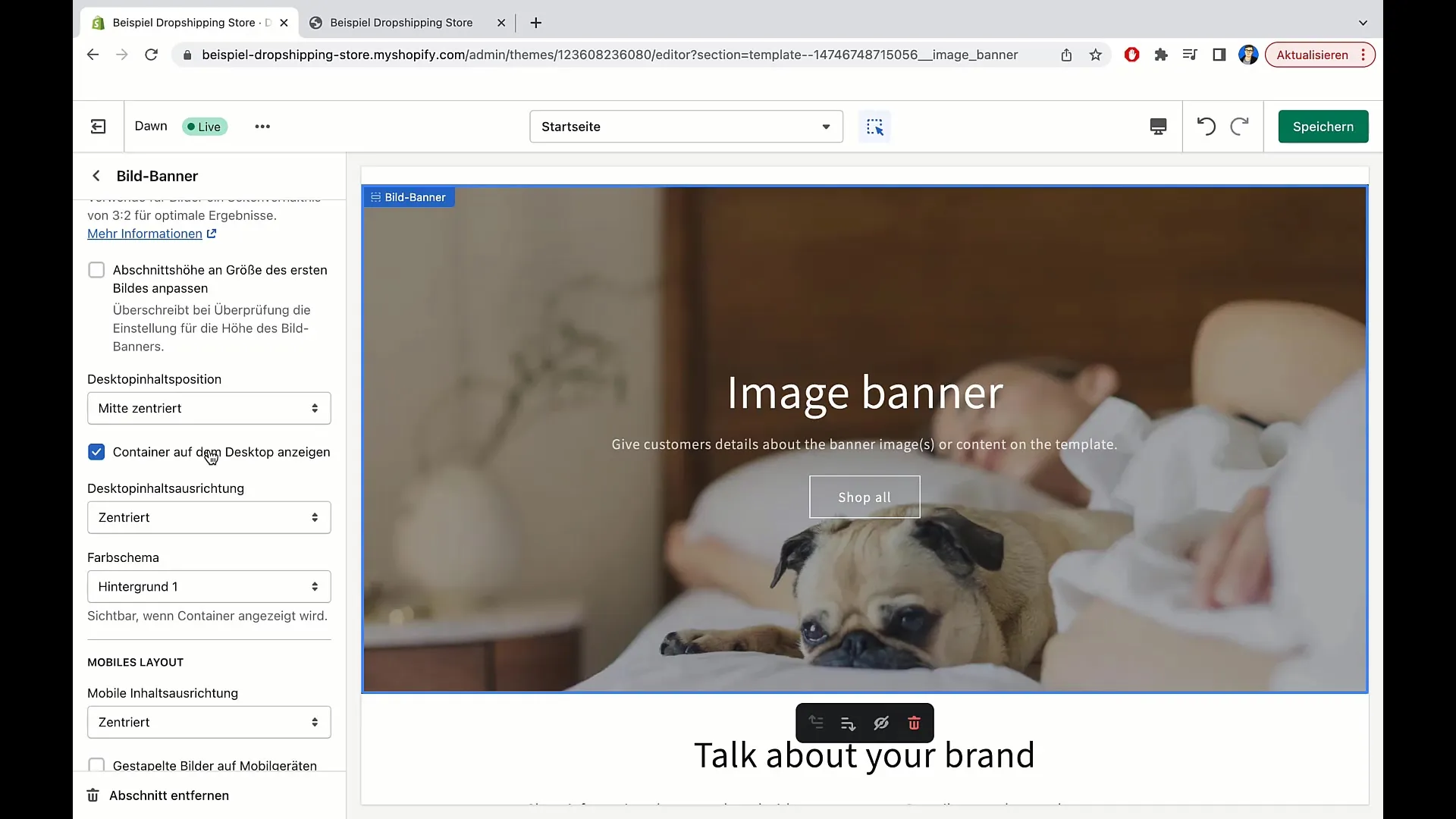 Bannerbild redigering i Shopify - handledning för nybörjare