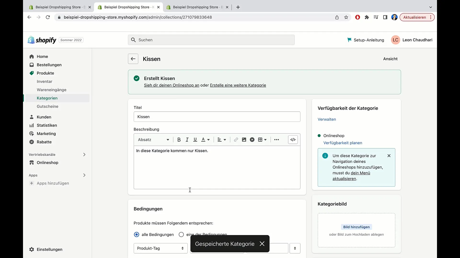 Produkte auf der Hauptseite von Shopify automatisiert einfügen