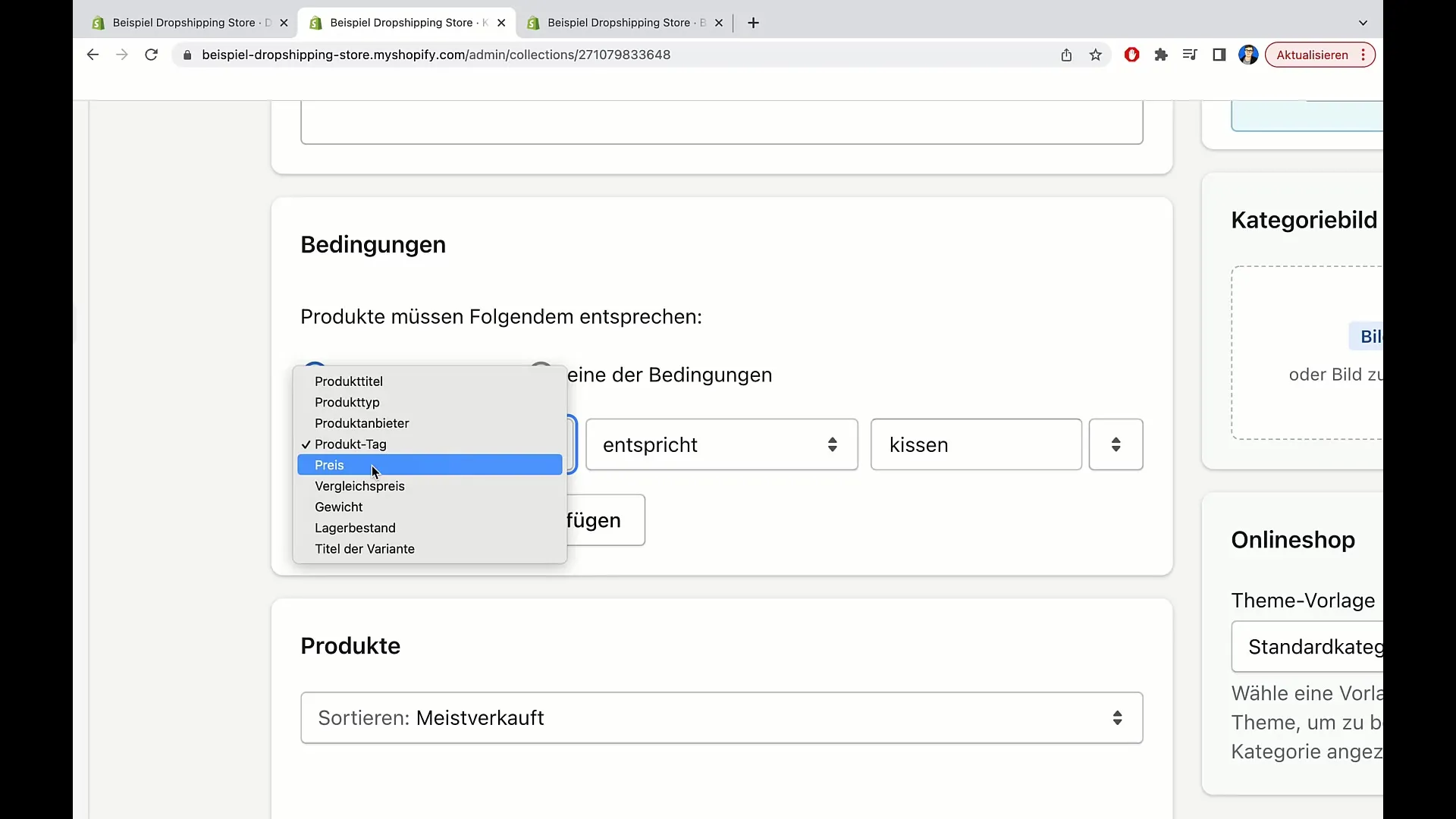 Produkte auf der Hauptseite von Shopify automatisiert einfügen
