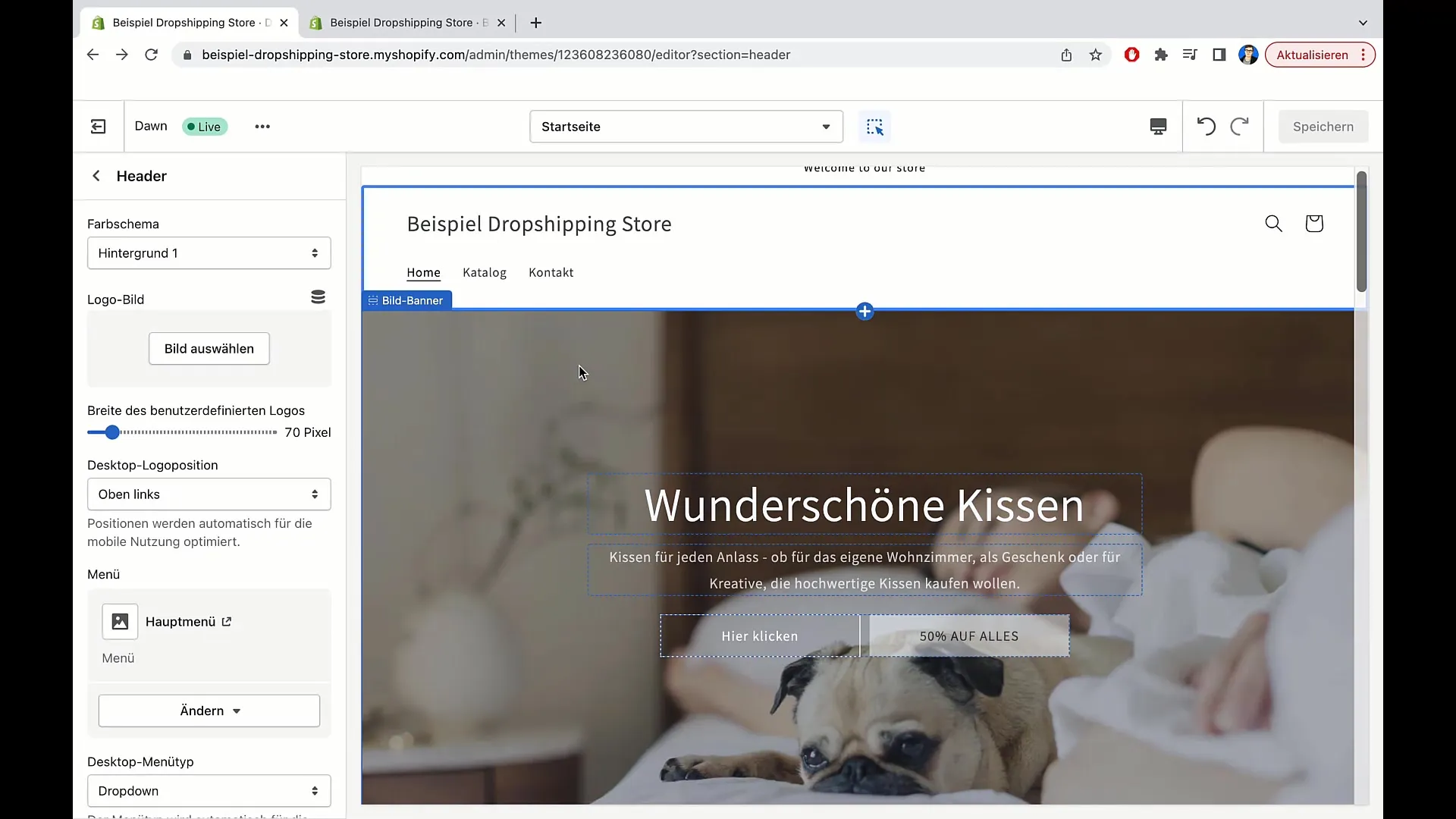 Produkte auf der Hauptseite von Shopify automatisiert einfügen