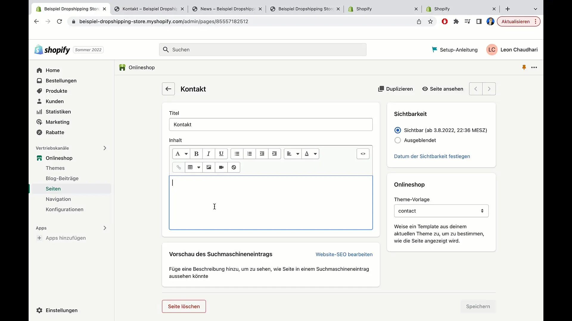 Membuat halaman Shopify - Panduan untuk E-Commerce