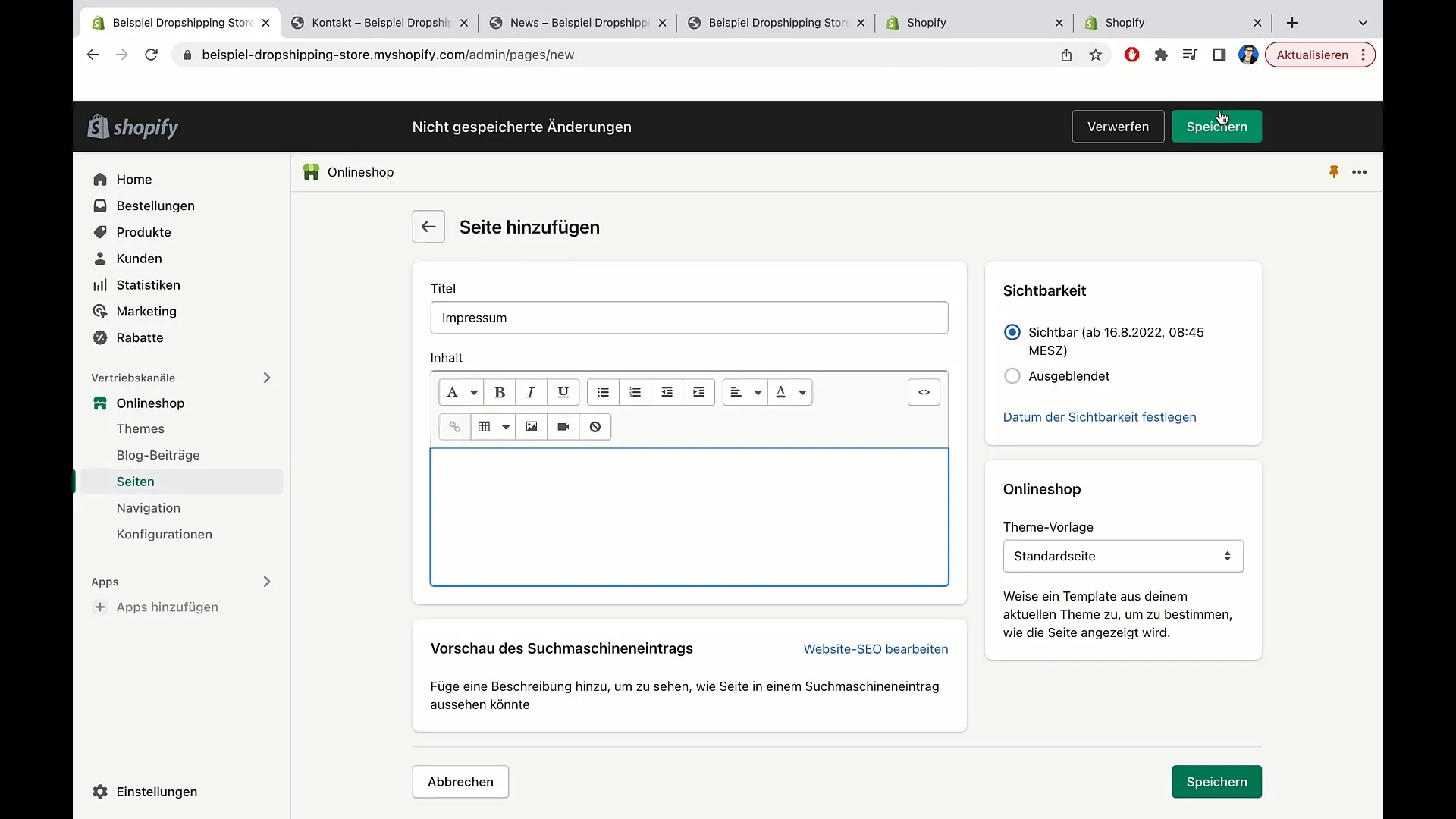 Membuat halaman Shopify - Panduan untuk E-Commerce