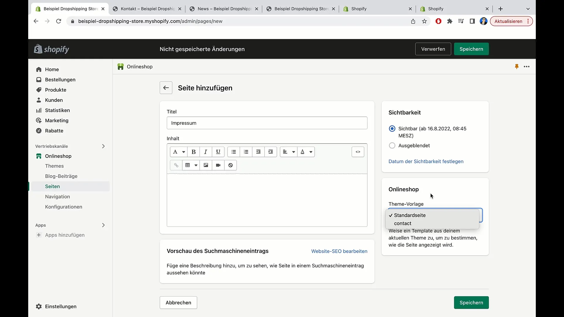 Membuat halaman Shopify - Panduan untuk E-Commerce