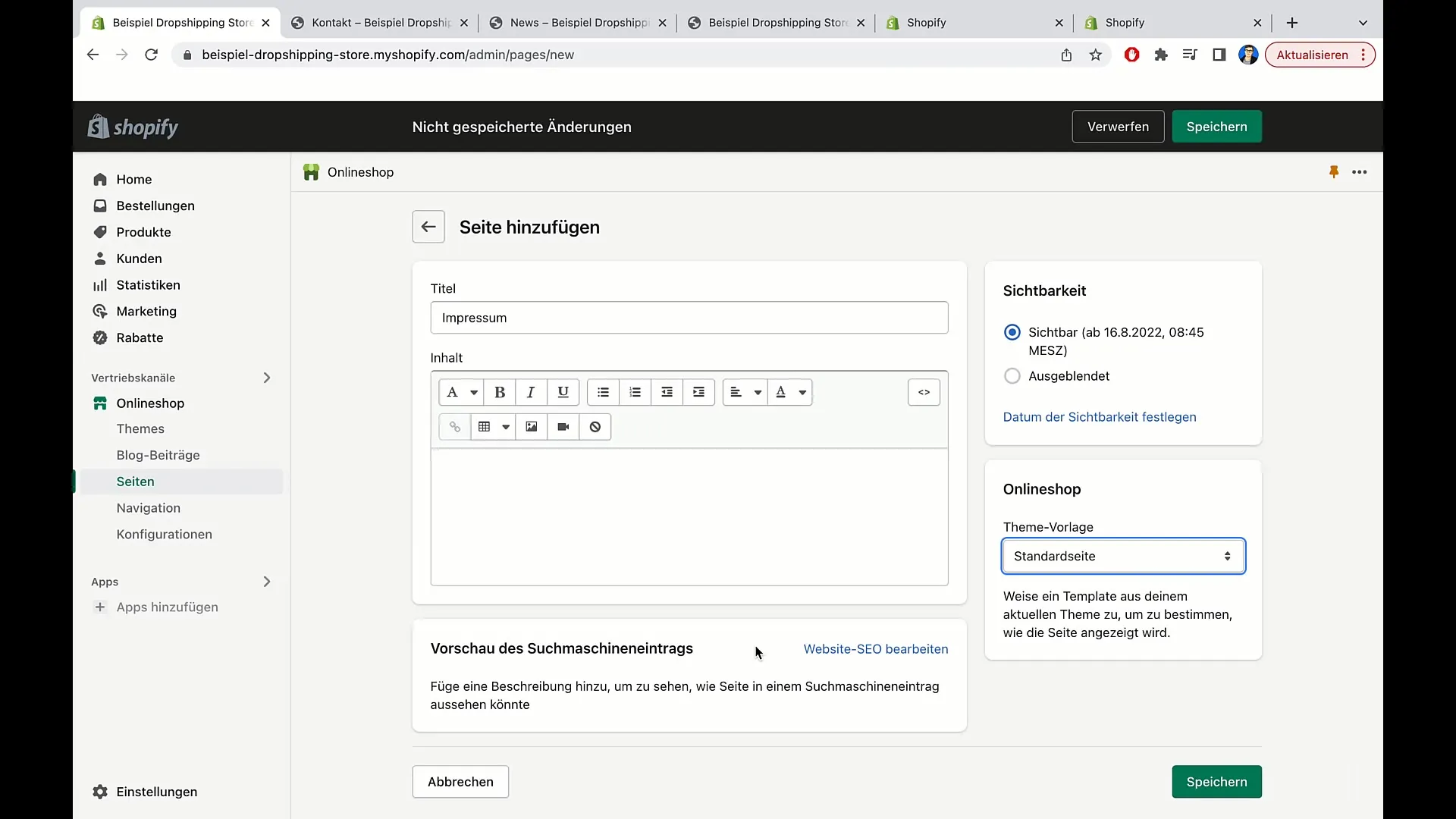 Membuat halaman Shopify - Panduan untuk E-Commerce