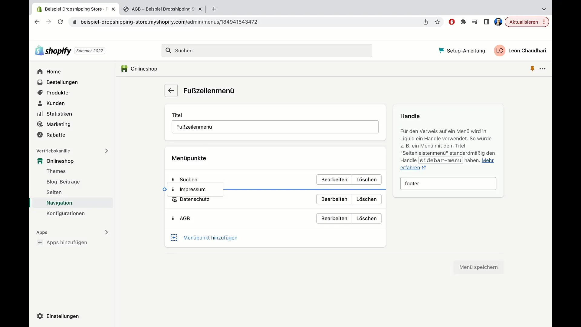 E-handelskurs: Lägg till Impressum, villkor och integritetspolicy i Shopify