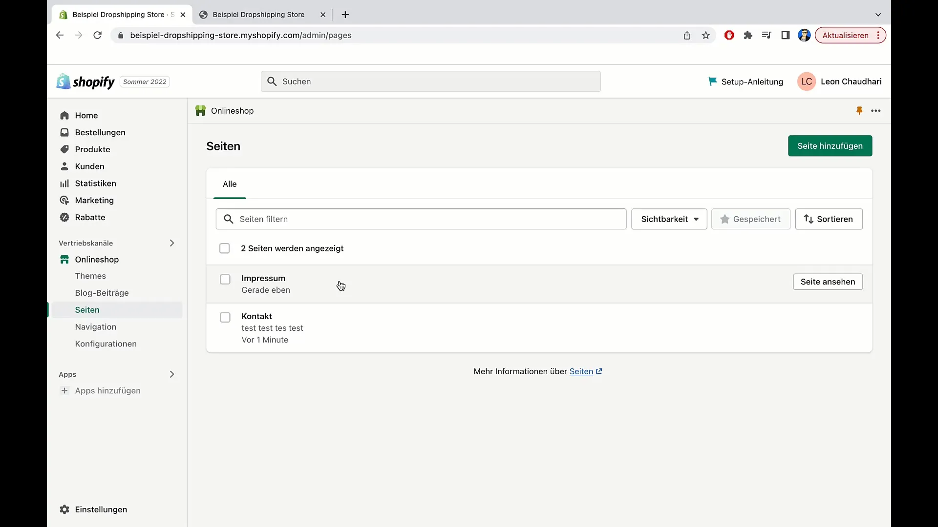 E-handelskurs: Lägg till Impressum, allmänna villkor (AGB) och integritetspolicy i Shopify