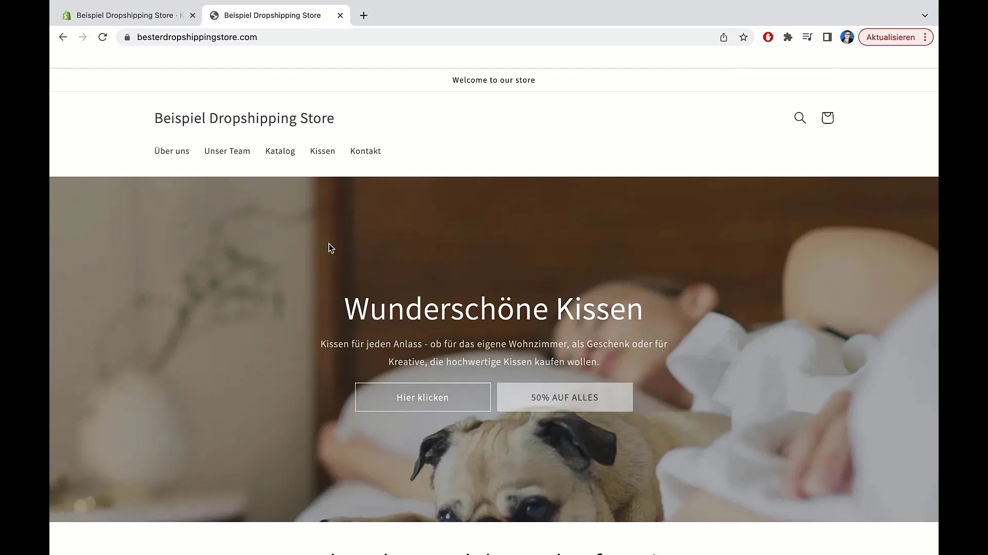 E-handelskurs: Redigera konfigurationer i Shopify